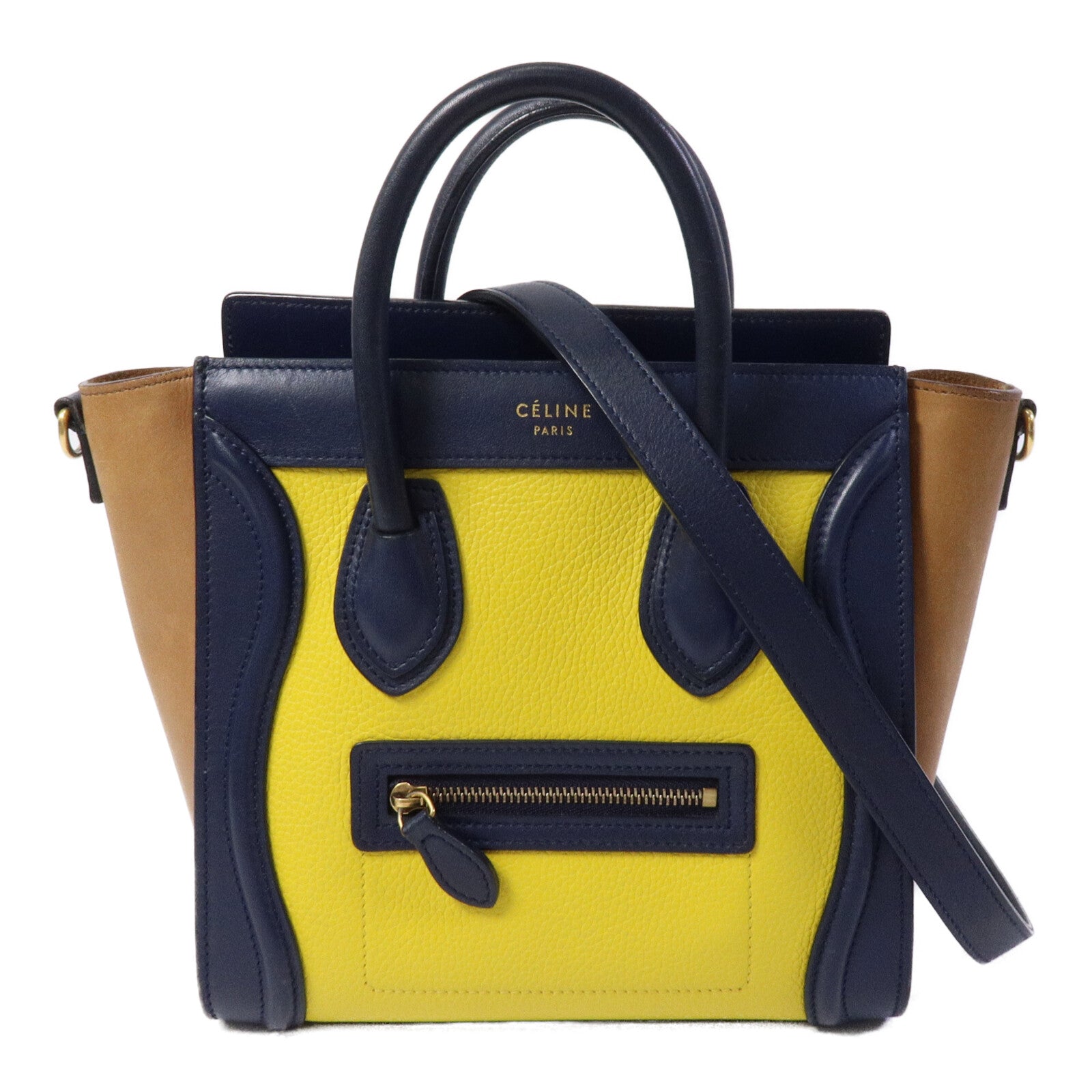 CELINE 牛皮皮革Nano Luggage手挽肩背兩用袋