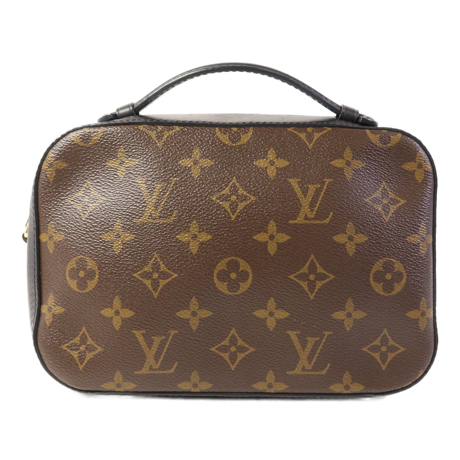 LOUIS VUITTON Monogram Saintonge金扣手挽袋棕色