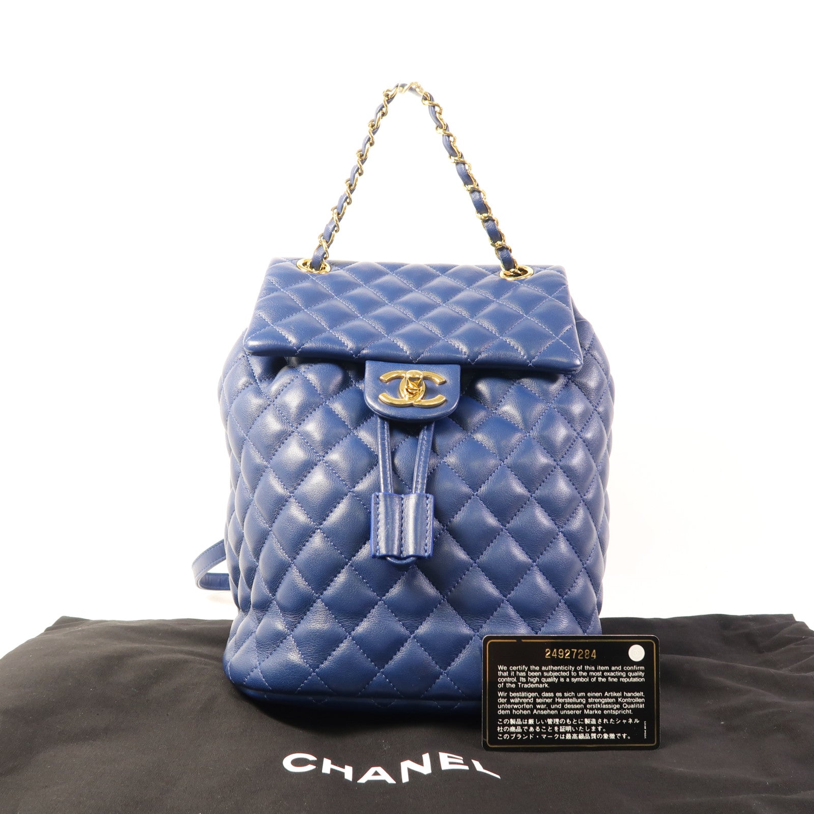 CHANEL 羊皮皮革Urban Spirit Backpack金扣背包
