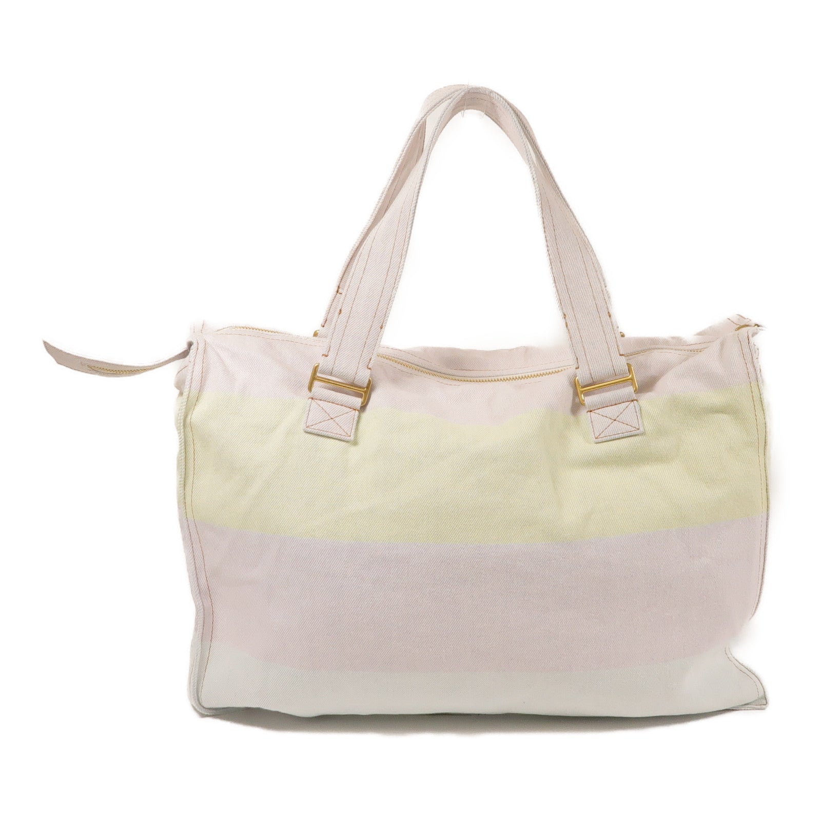 CHANEL CC GHW Tote Bag Canvas Pink / Yellow