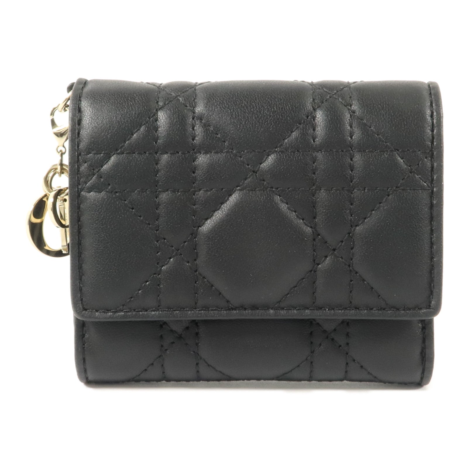 Dior 羊皮皮革Mini Lady Dior Gardenia Wallet錢包