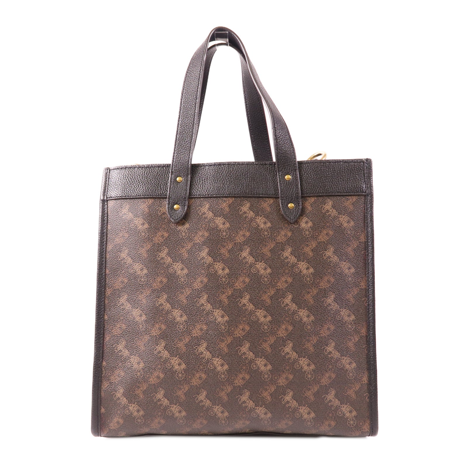 COACH 塗層帆布/皮革2 Way Shoulder金扣手挽肩背兩用袋