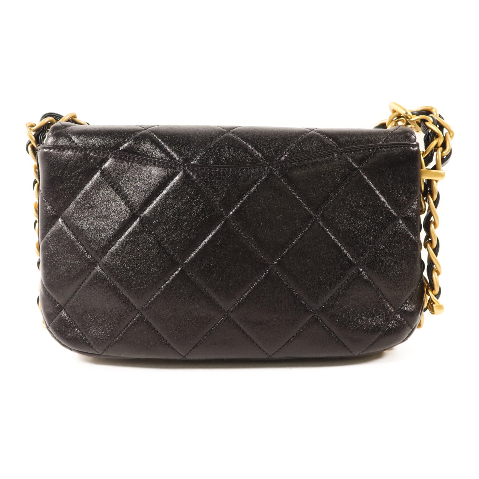 CHANEL 牛皮皮革Chain Shoulder金扣鏈帶肩背袋