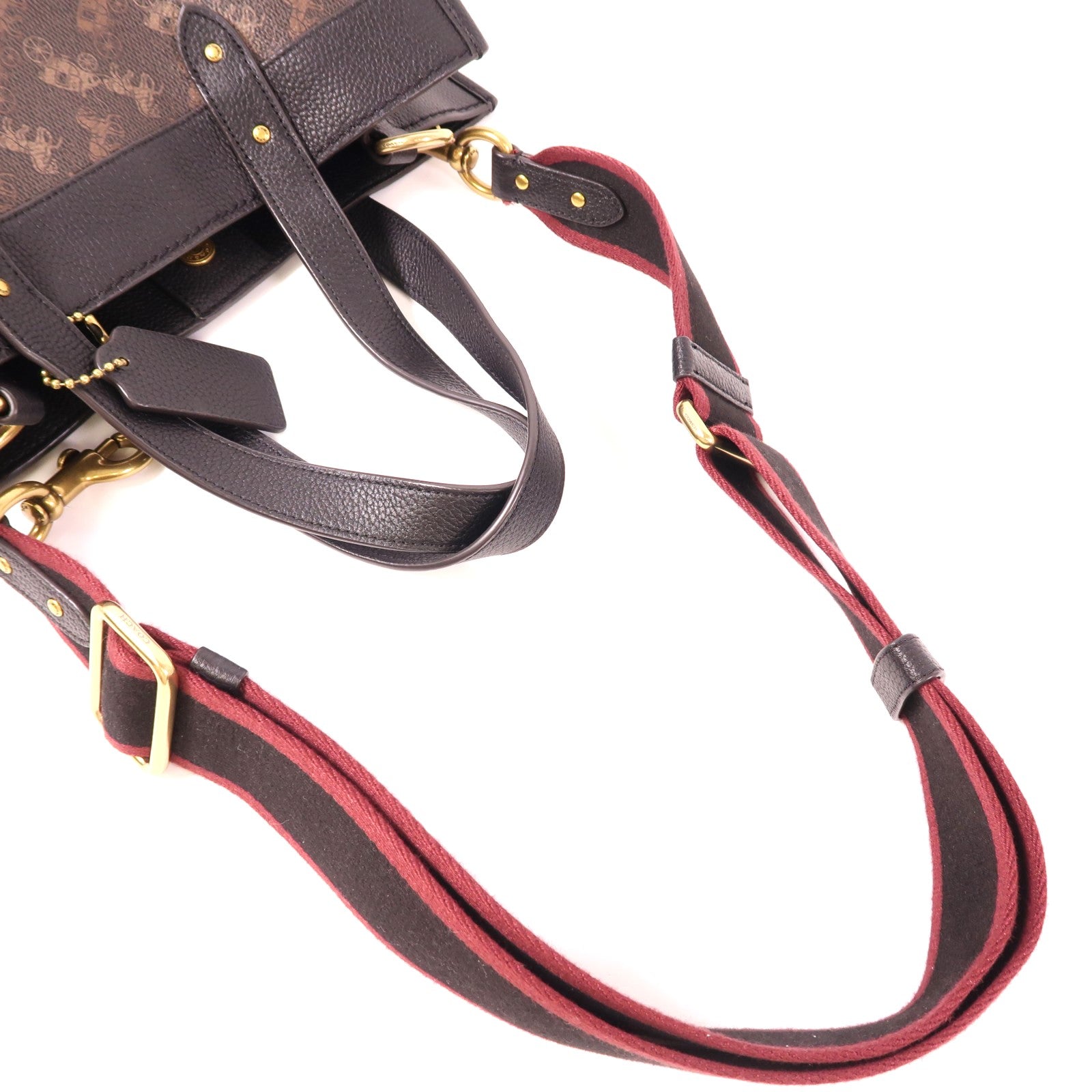 COACH 塗層帆布/皮革2 Way Shoulder金扣手挽肩背兩用袋