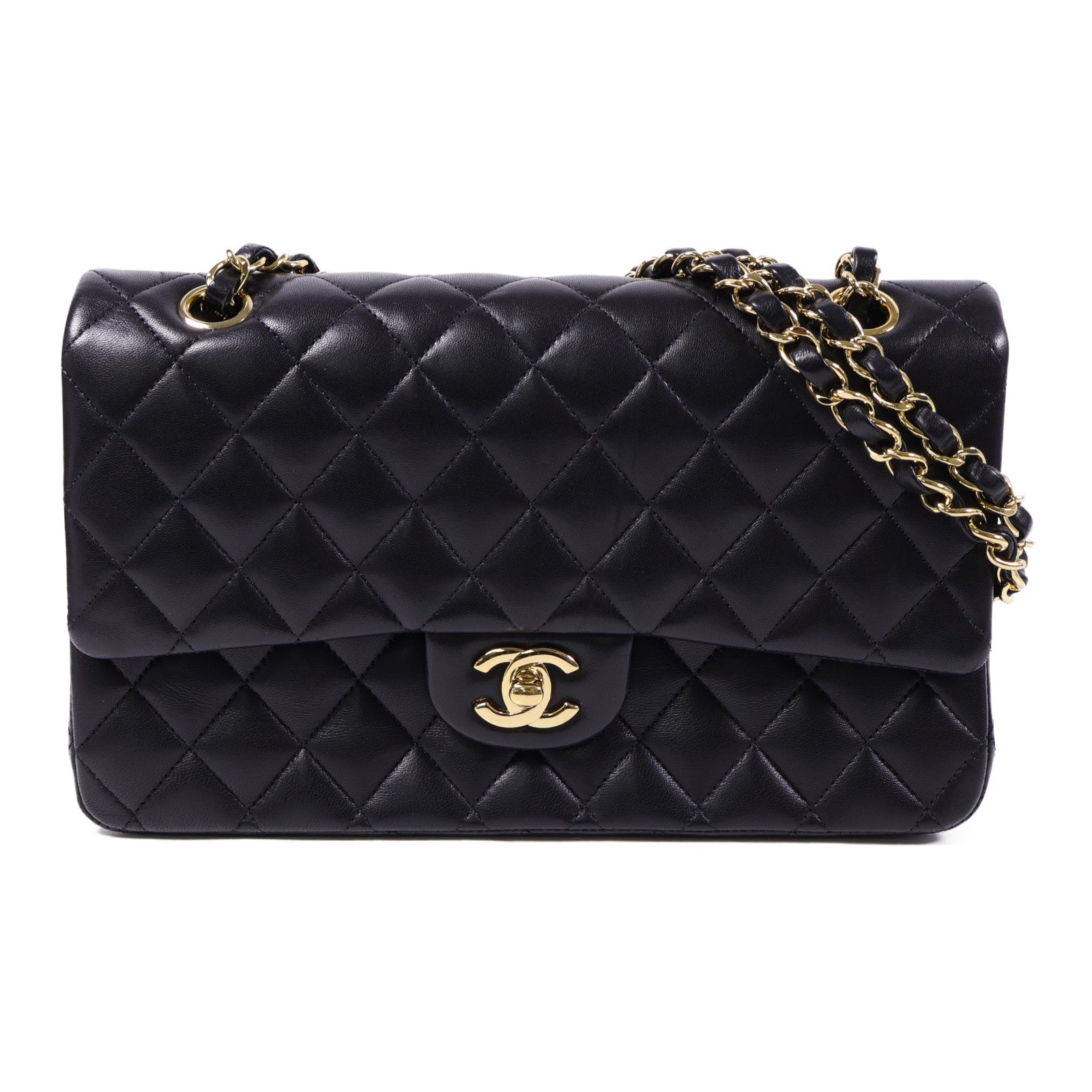 CHANEL 羊皮皮革Classic 25金扣手挽肩背兩用袋