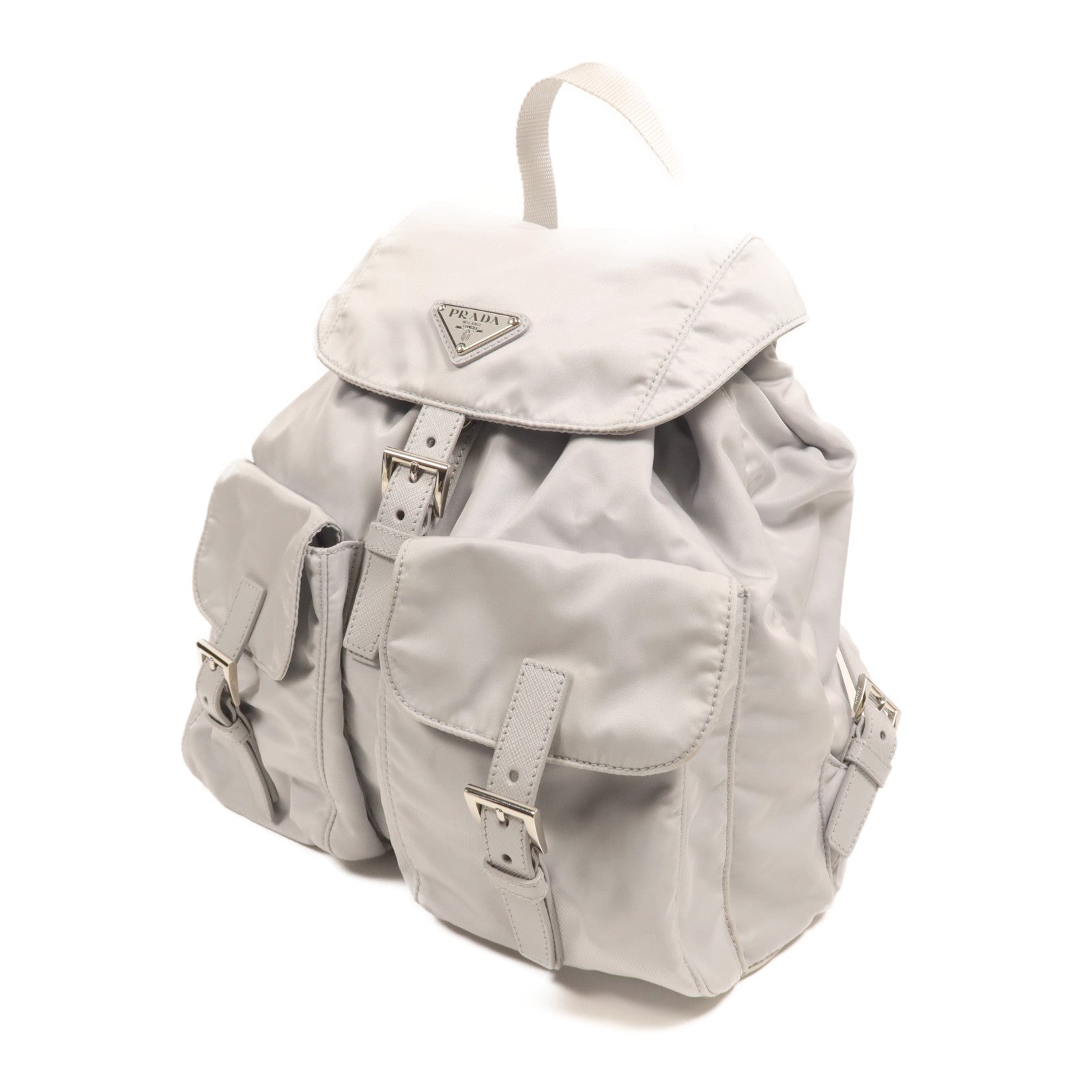 PRADA 尼龍Backpack銀扣背包