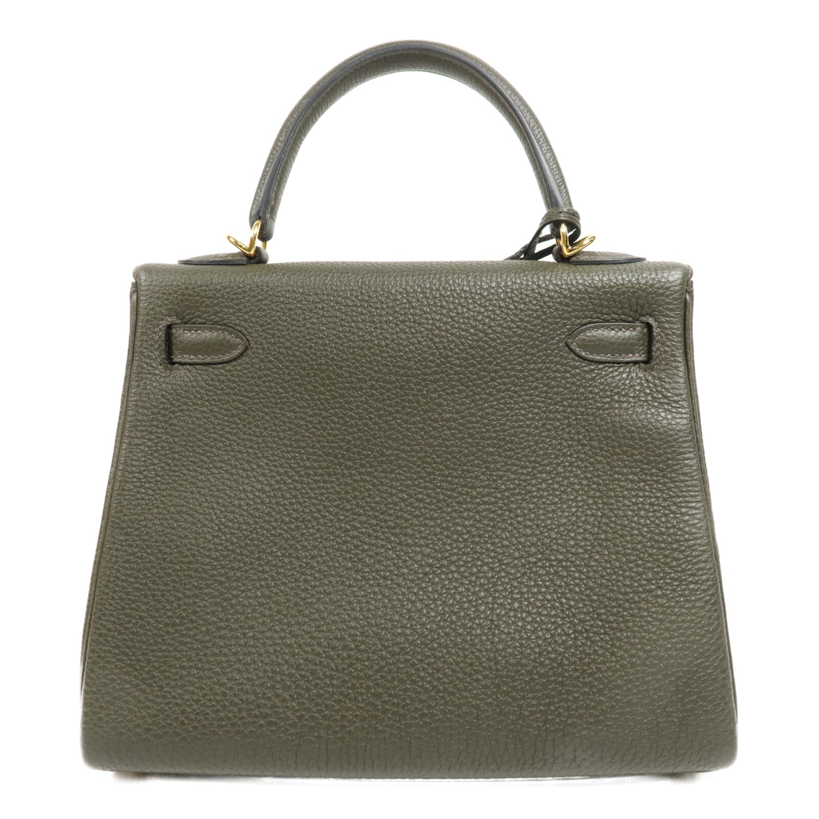 HERMES Togo皮革Kelly 25金扣手挽肩背兩用袋Vert de Gris