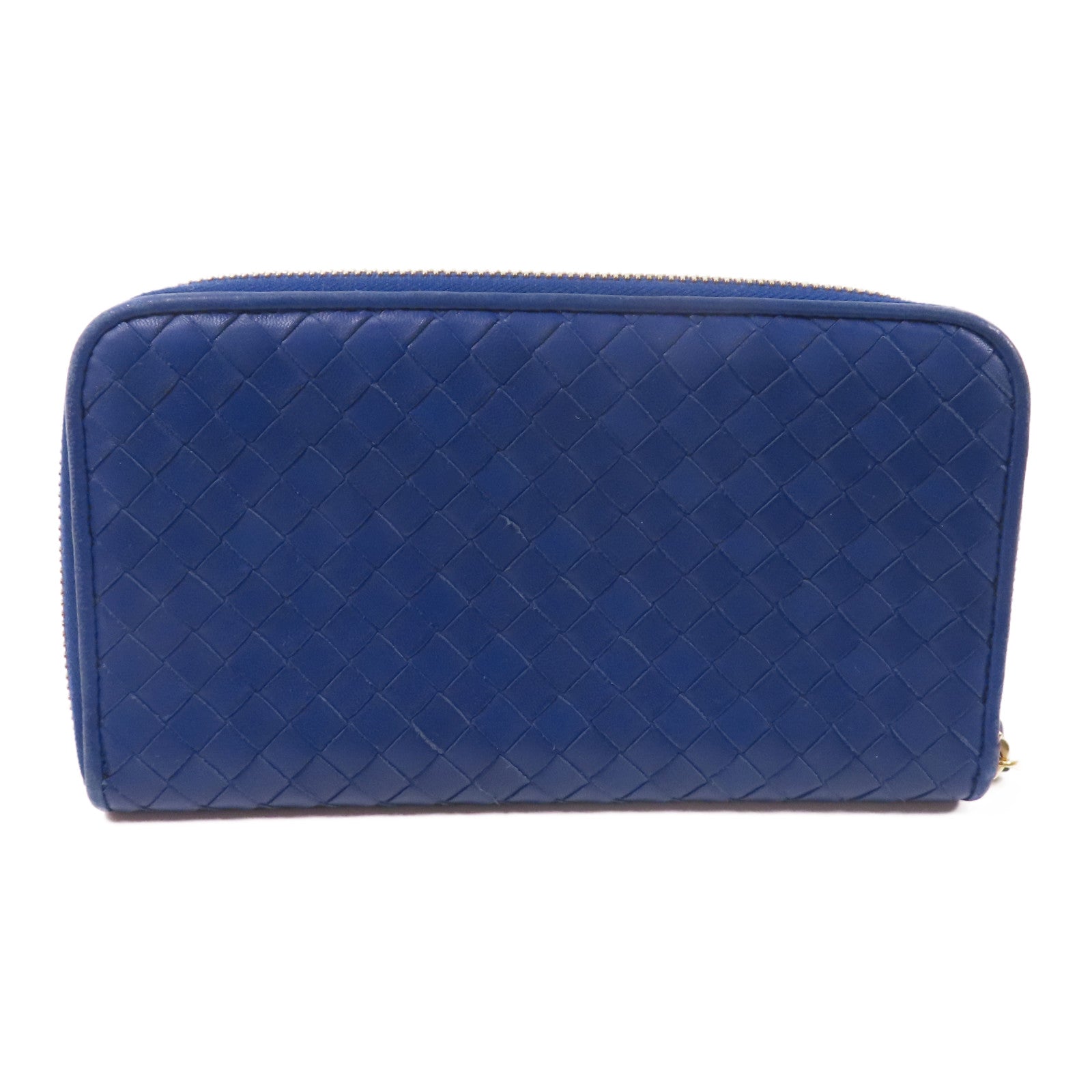 BOTTEGA VENETA 織紋皮革Round Long Wallet金扣拉鏈長錢包