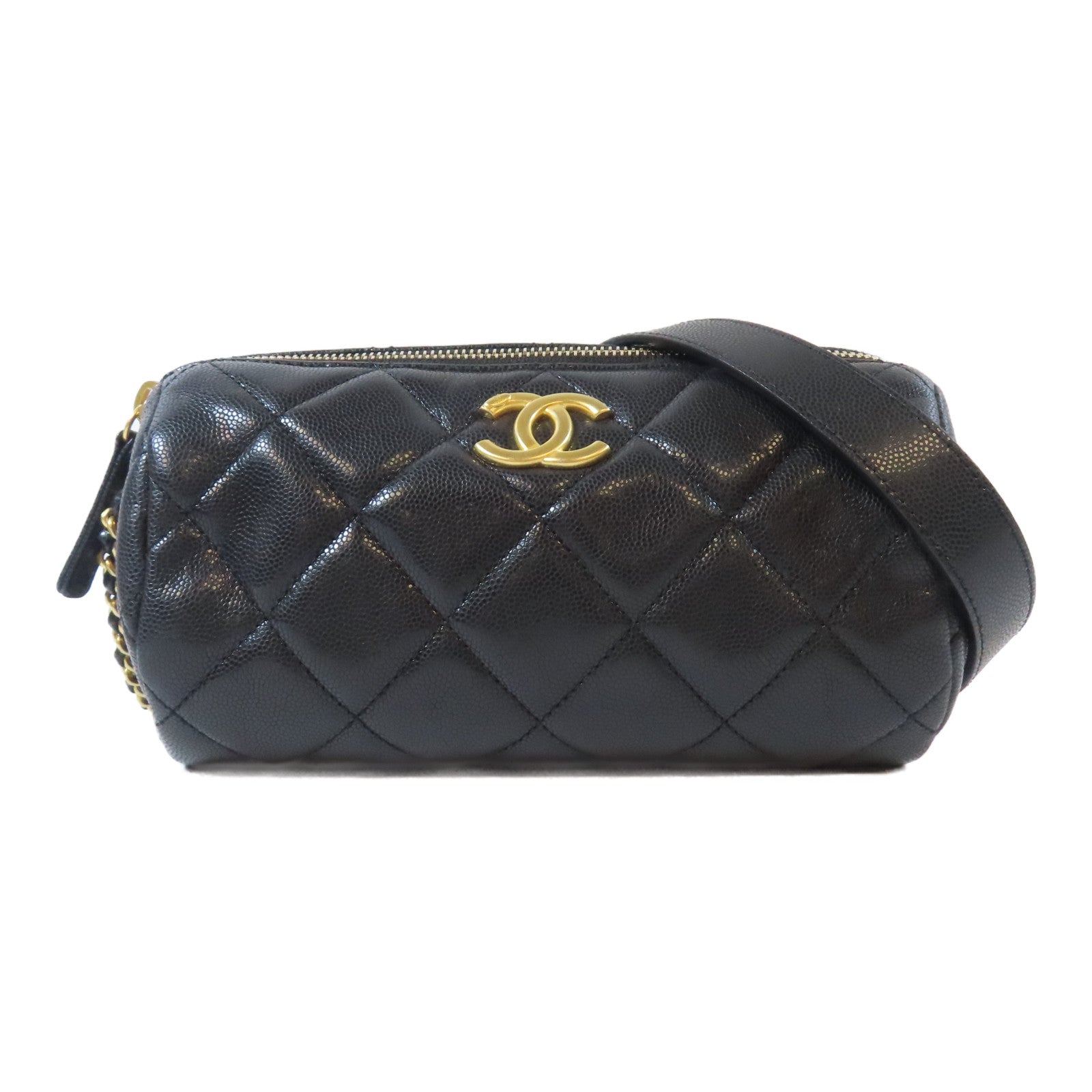 CHANEL 【激減優惠】菱格Caviar皮革Golden Coin Boston Bag肩背 CHANEL 【激減優惠】菱格Caviar皮革Golden Coin Boston Bag肩背