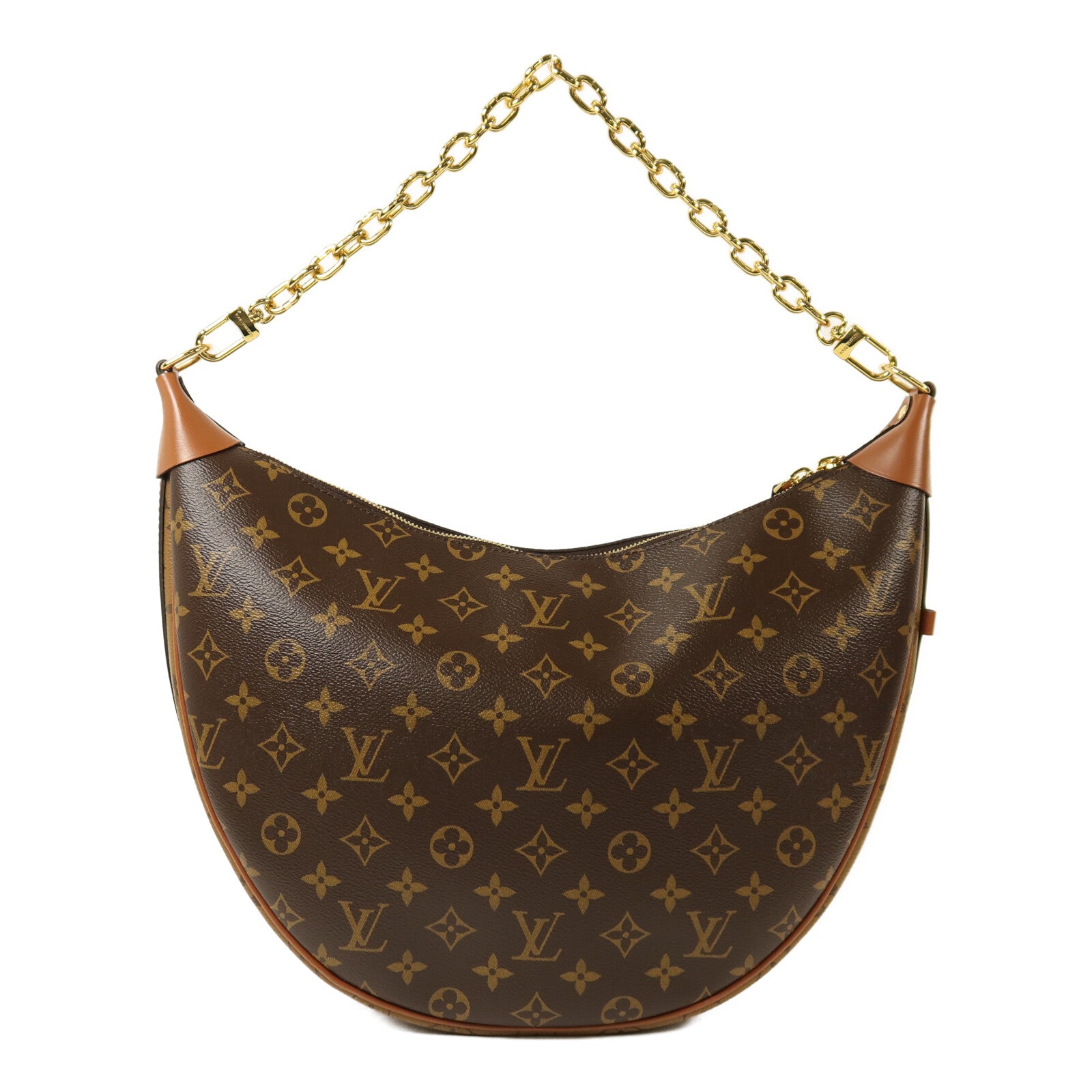 LOUIS VUITTON Monogram Reverse Loop Hobo金扣手挽肩背兩用袋棕色