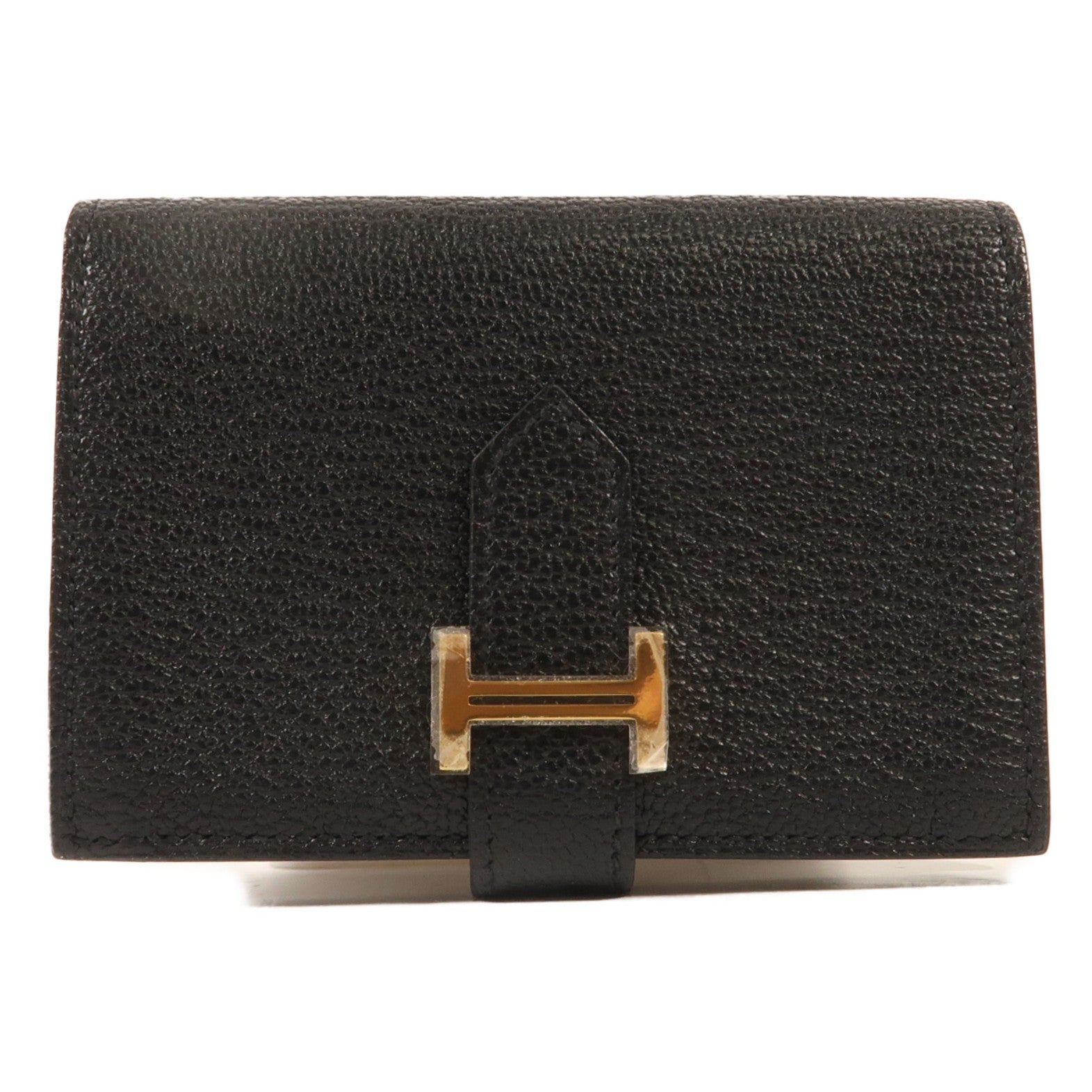 HERMES Chevre皮革Bearn Card Case金扣卡片套