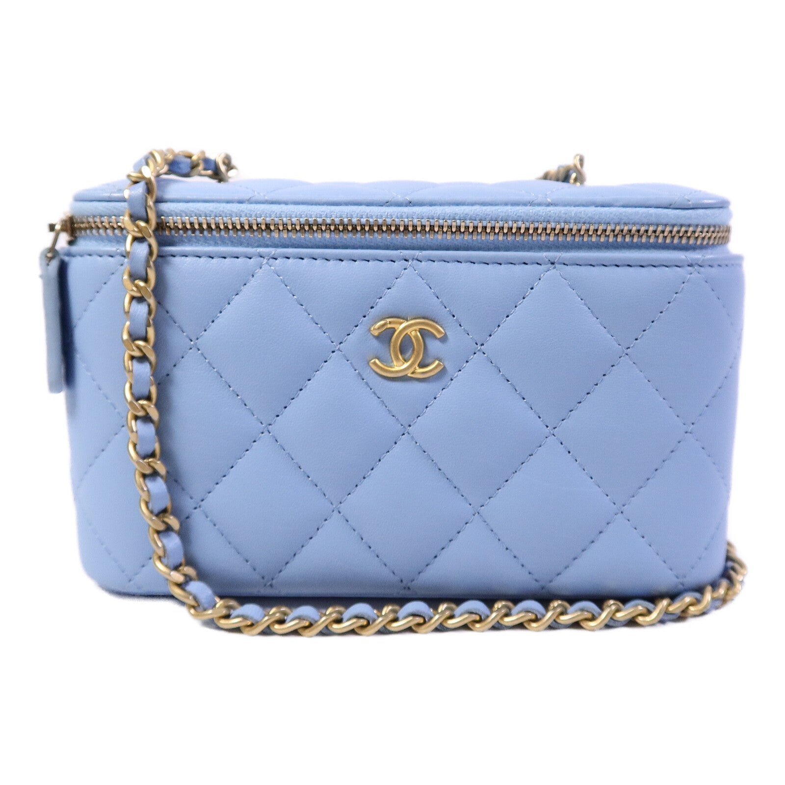 CHANEL 【激減優惠】羊皮皮革Vanity Case鏈帶肩背袋
