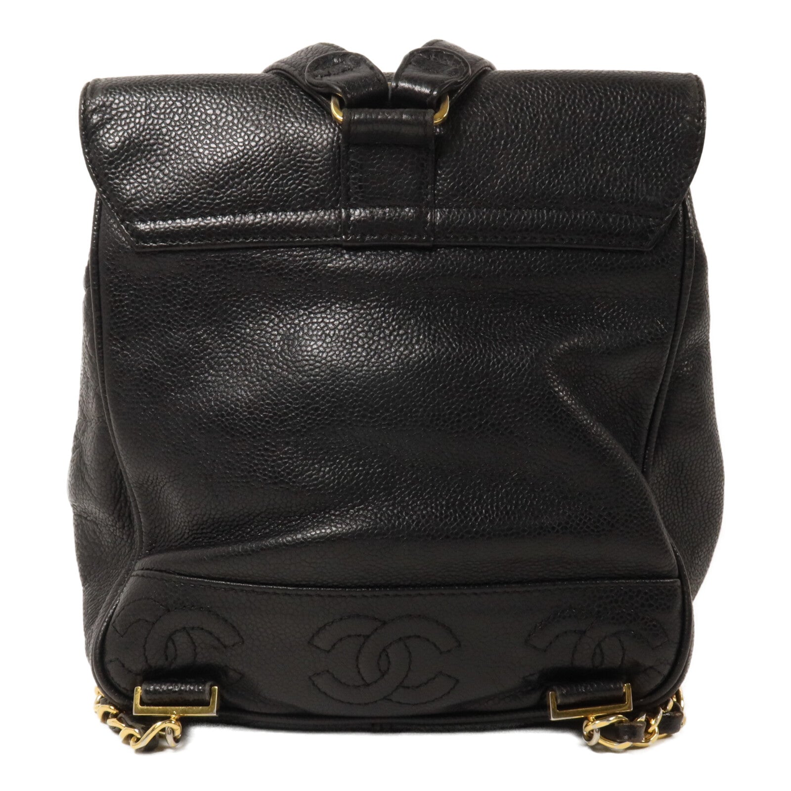 CHANEL 牛皮皮革Triple CC Backpack鏈帶背包