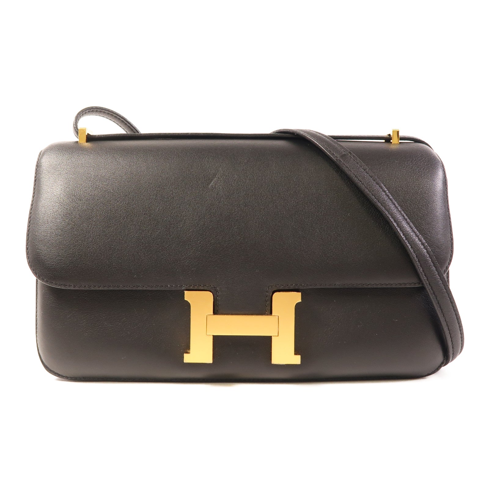HERMES Swift皮革Constance Elan金扣肩背袋Noir