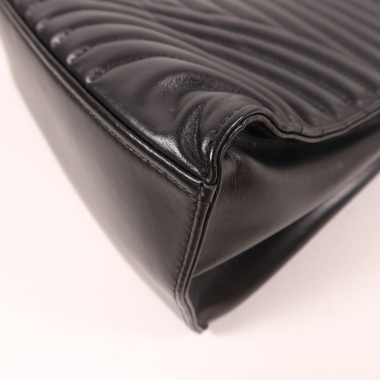 PRADA SHW 2 Way Shoulder Bag Handbag 1BA165 Calfskin Leather Black