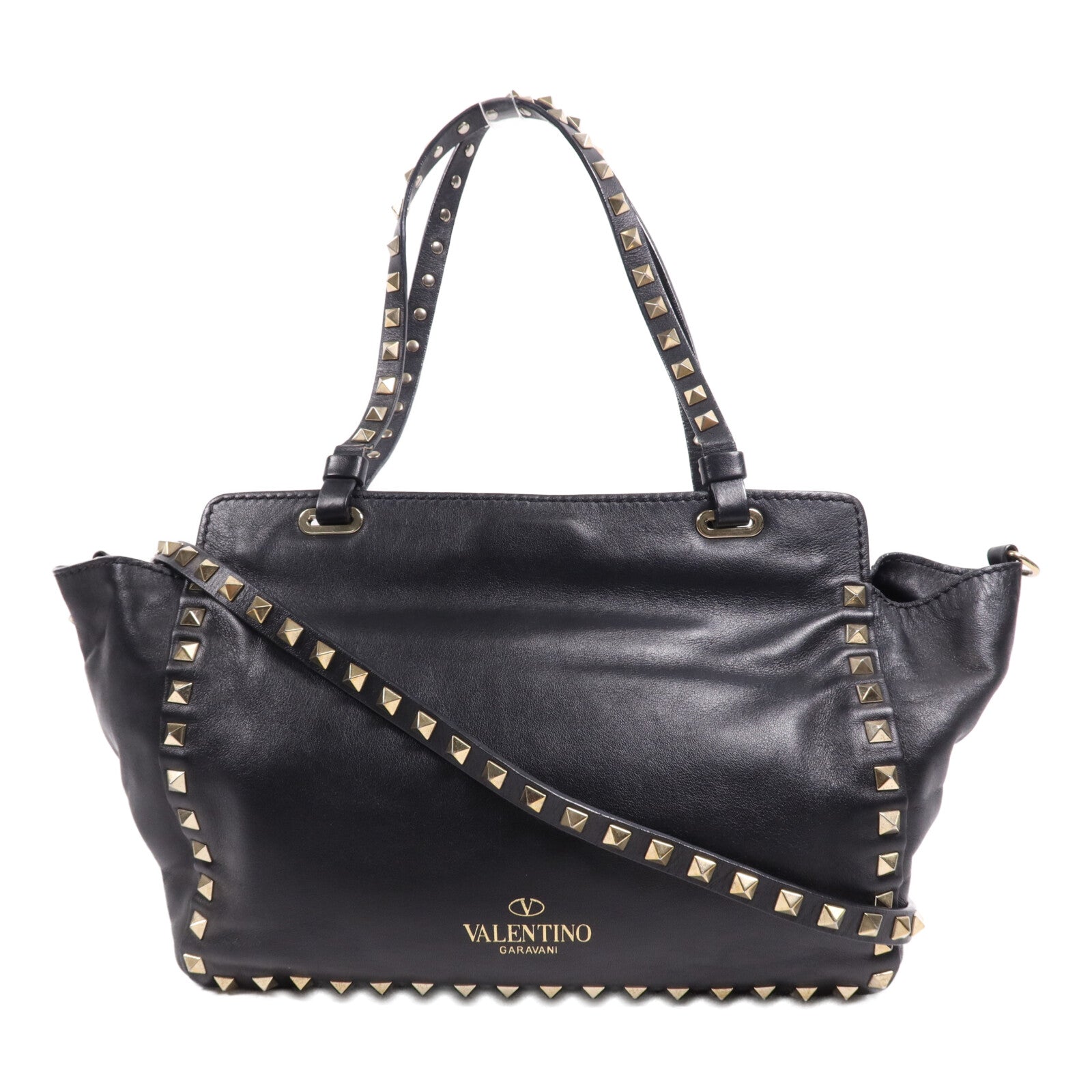 Valentino 牛皮皮革2 Way Shoulder Bag金扣手挽肩背兩用袋