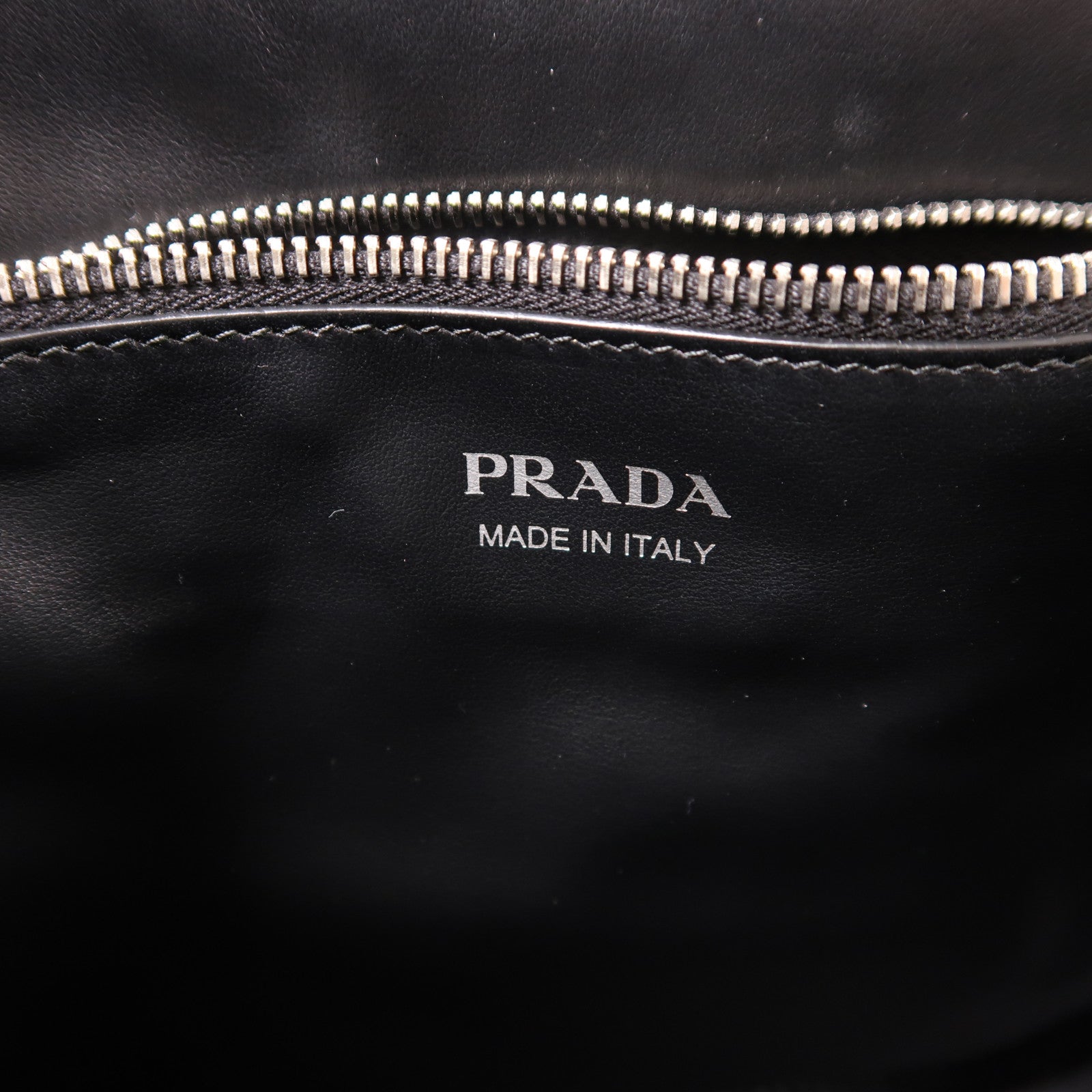 PRADA SHW 2 Way Shoulder Bag Handbag 1BA165 Calfskin Leather Black