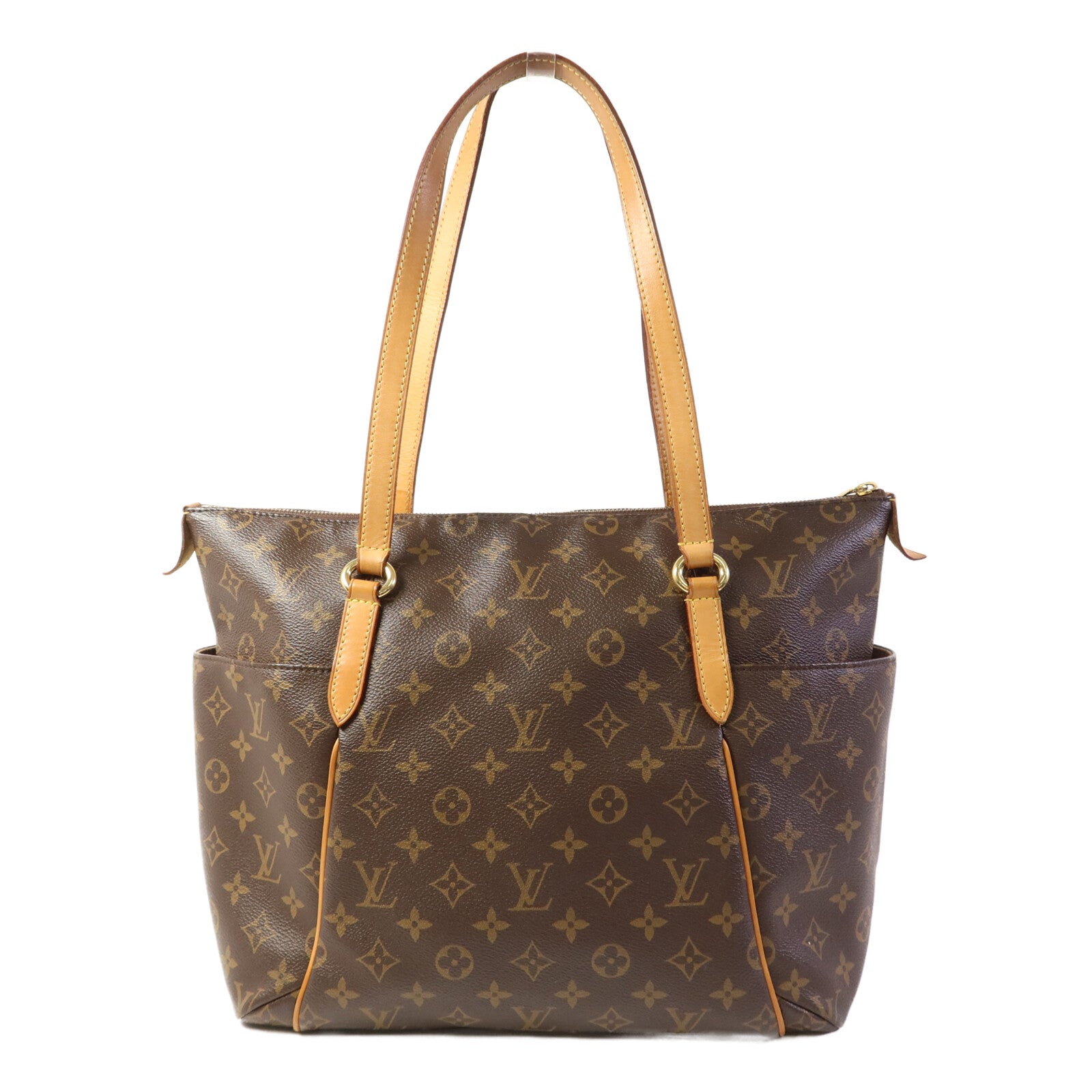 LOUIS VUITTON Monogram Totally MM金扣肩背袋棕色