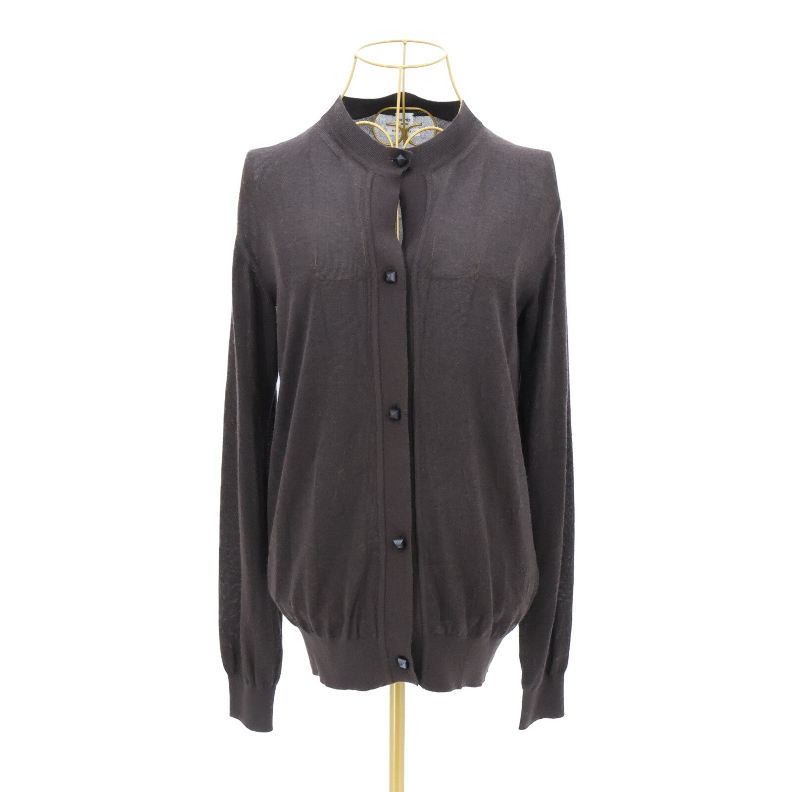 HERMES Medor Wood Button Cardigan針織