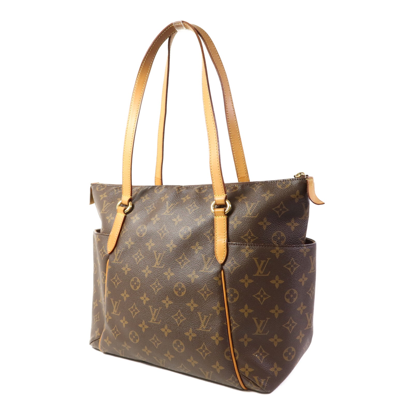 LOUIS VUITTON Monogram Totally MM金扣肩背袋棕色