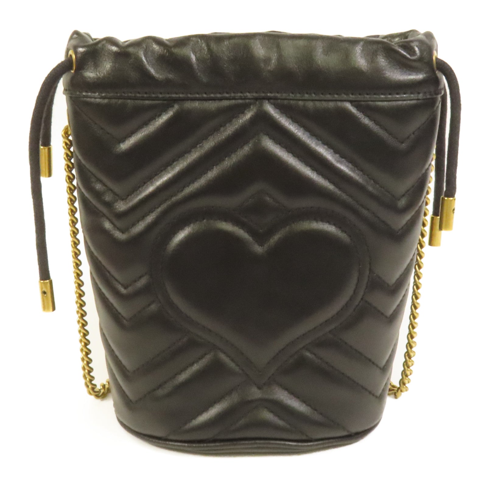 GUCCI 牛皮皮革GG Marmont Bucket金扣鏈帶肩背袋