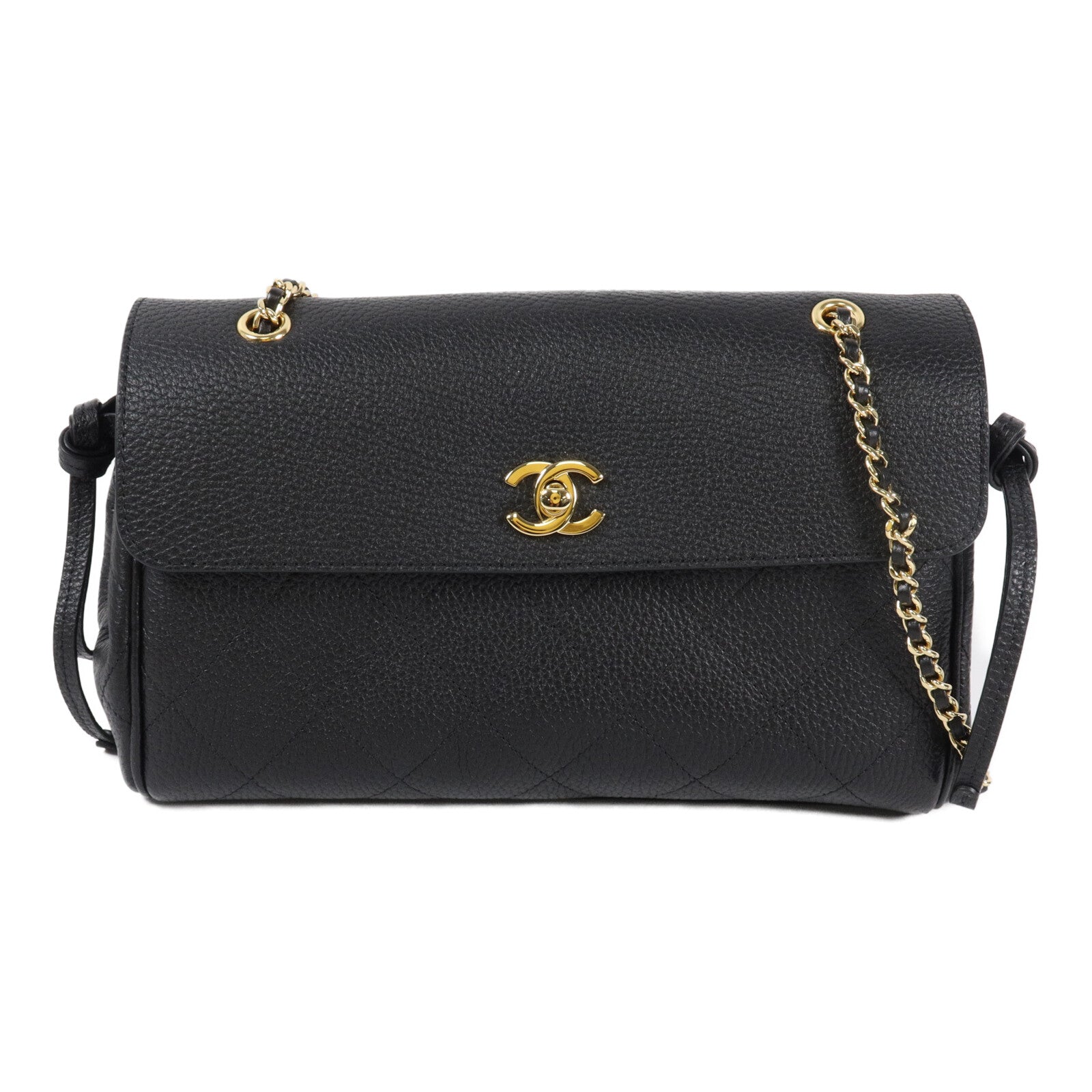 CHANEL 牛皮皮革Chain Baguette Bag鏈帶肩背袋