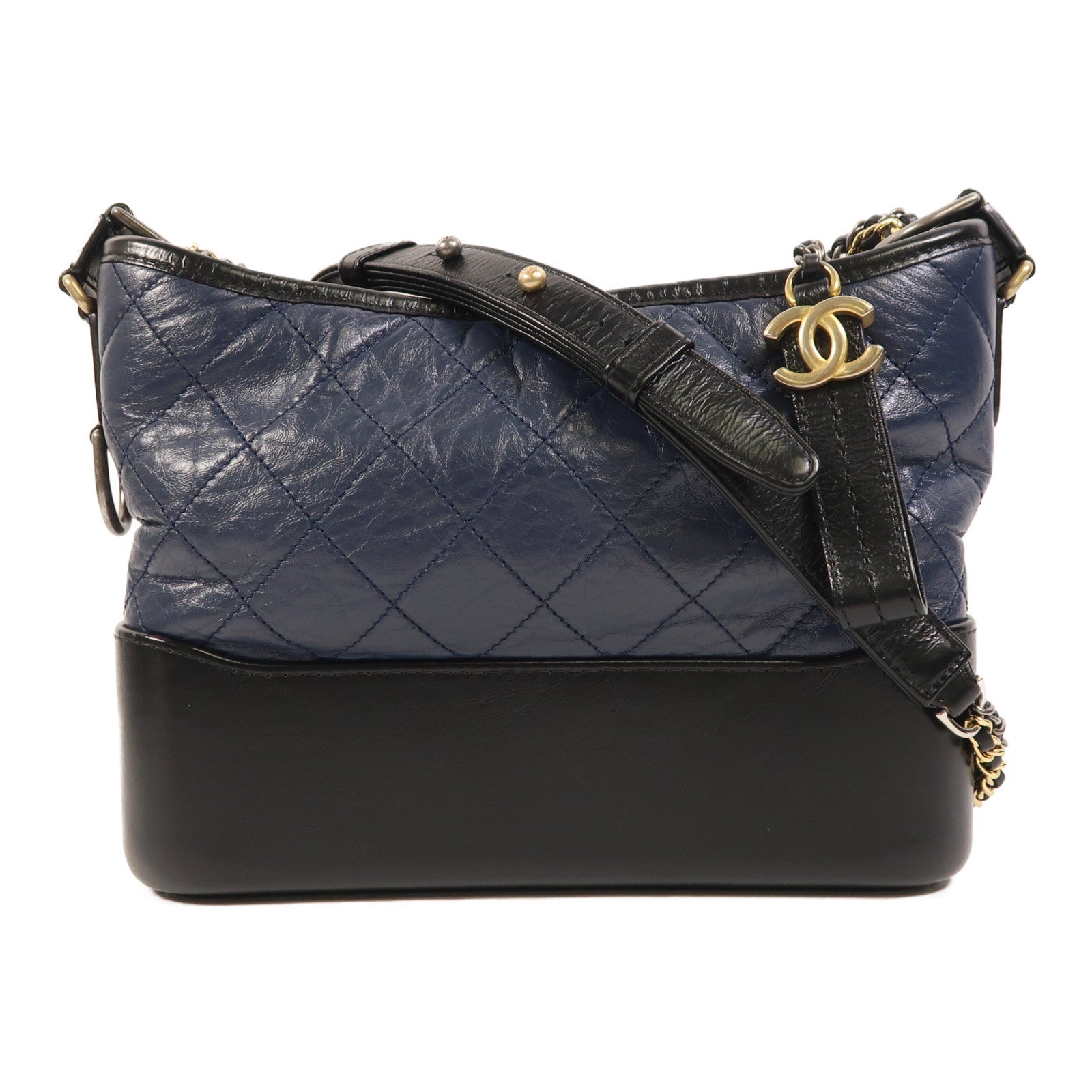 CHANEL 牛皮皮革Gabrielle Medium鏈帶肩背袋