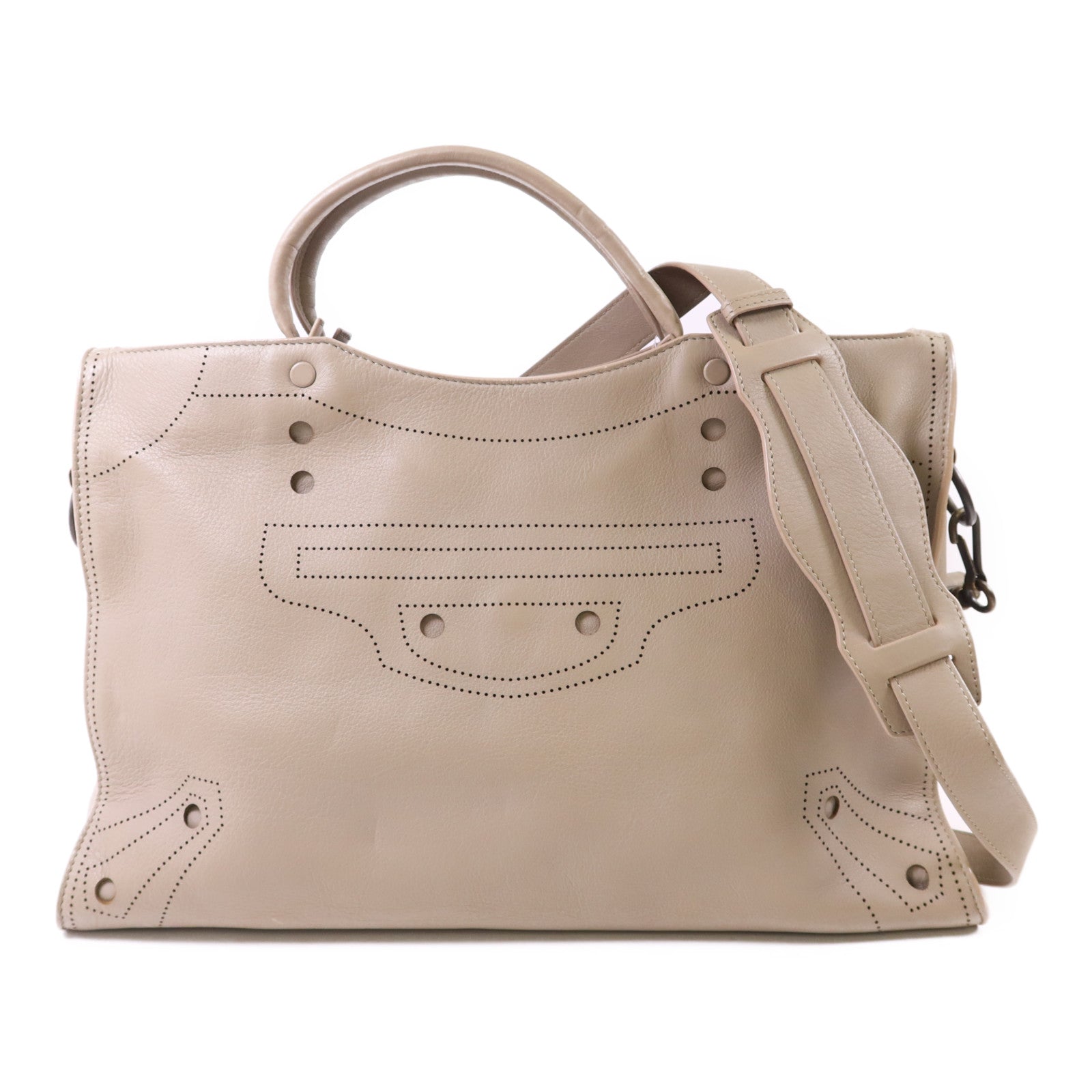 BALENCIAGA 牛皮皮革Blackout City手挽肩背兩用袋