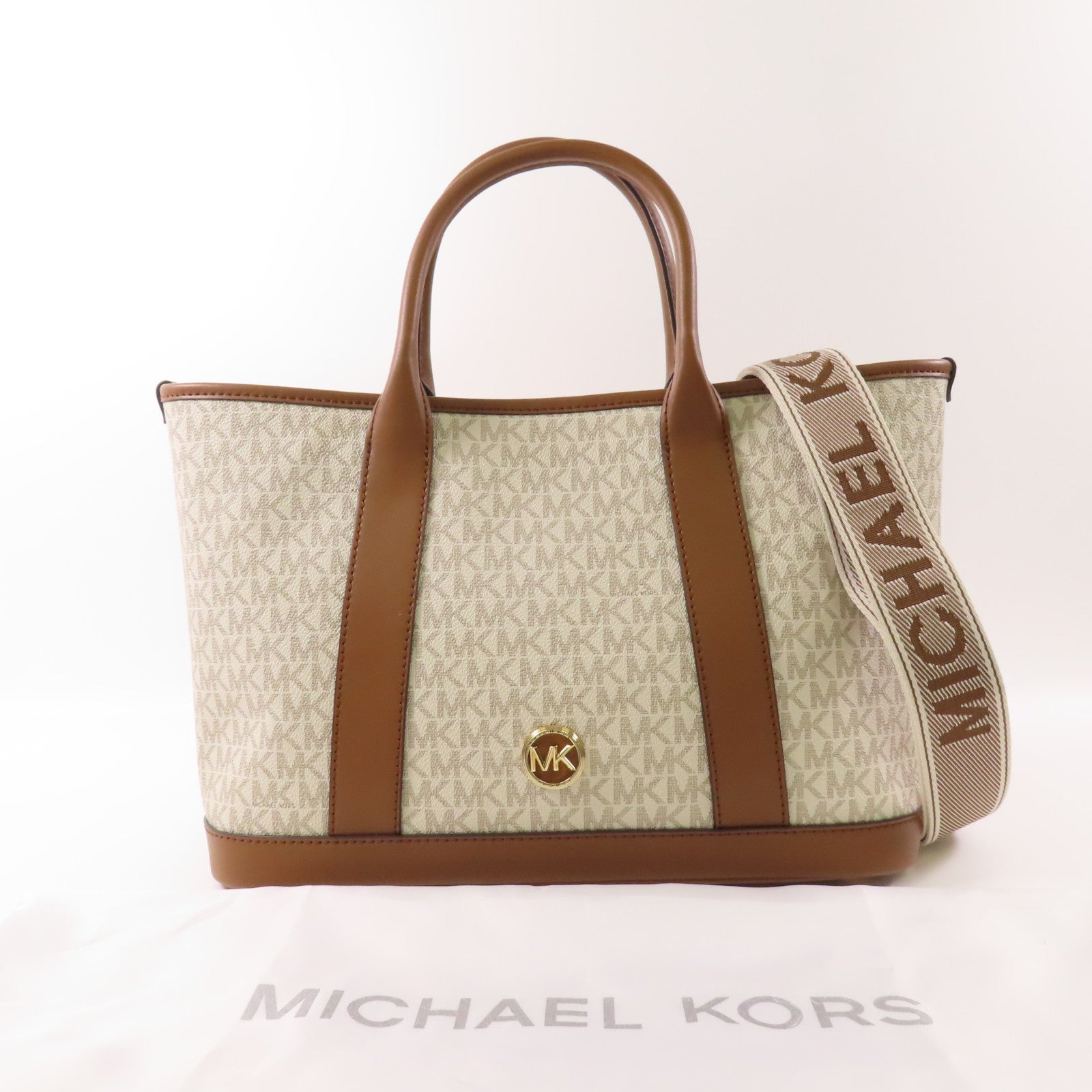 Michael Kors 塗層帆布2 Way Shoulder Bag金扣手挽肩背兩用袋
