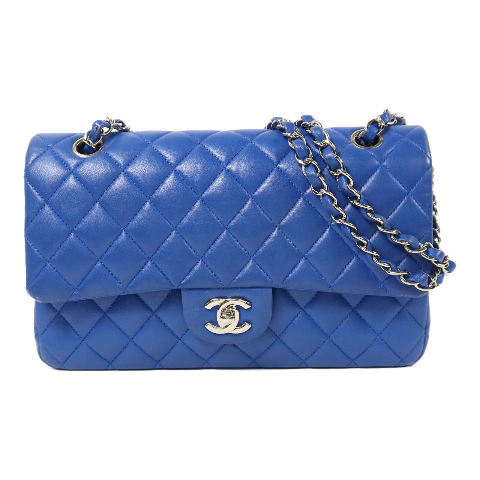 CHANEL 【激減優惠】羊皮皮革Classic 25銀扣鏈帶肩背袋