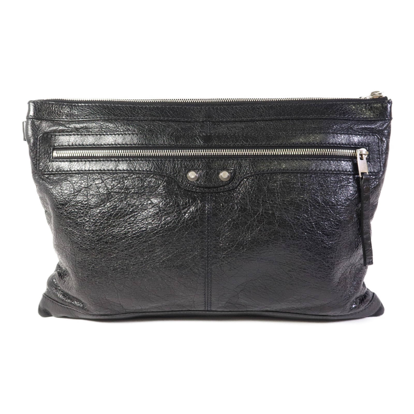 BALENCIAGA 牛皮皮革Classic City Large Pouch銀扣手拿包