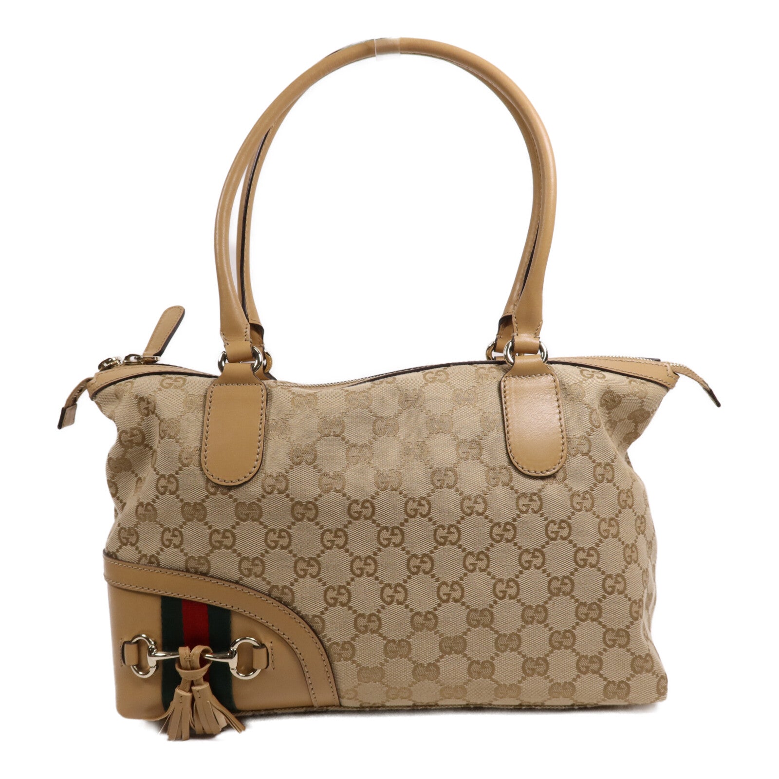 GUCCI 帆布Hand Bag金扣肩背袋