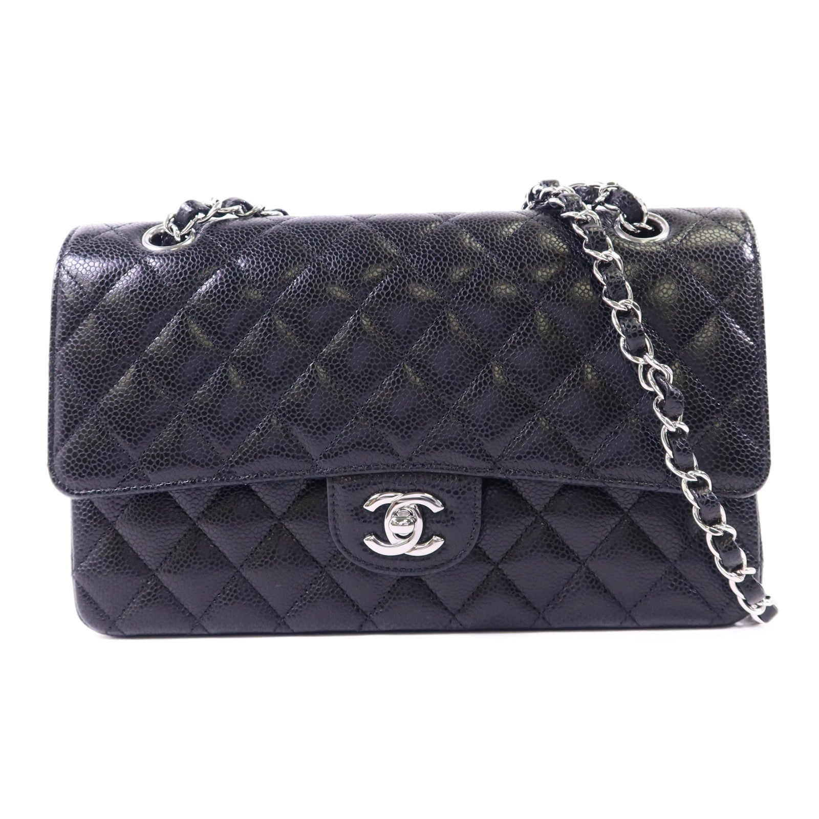 CHANEL 牛皮皮革Classic 25銀扣鏈帶肩背袋