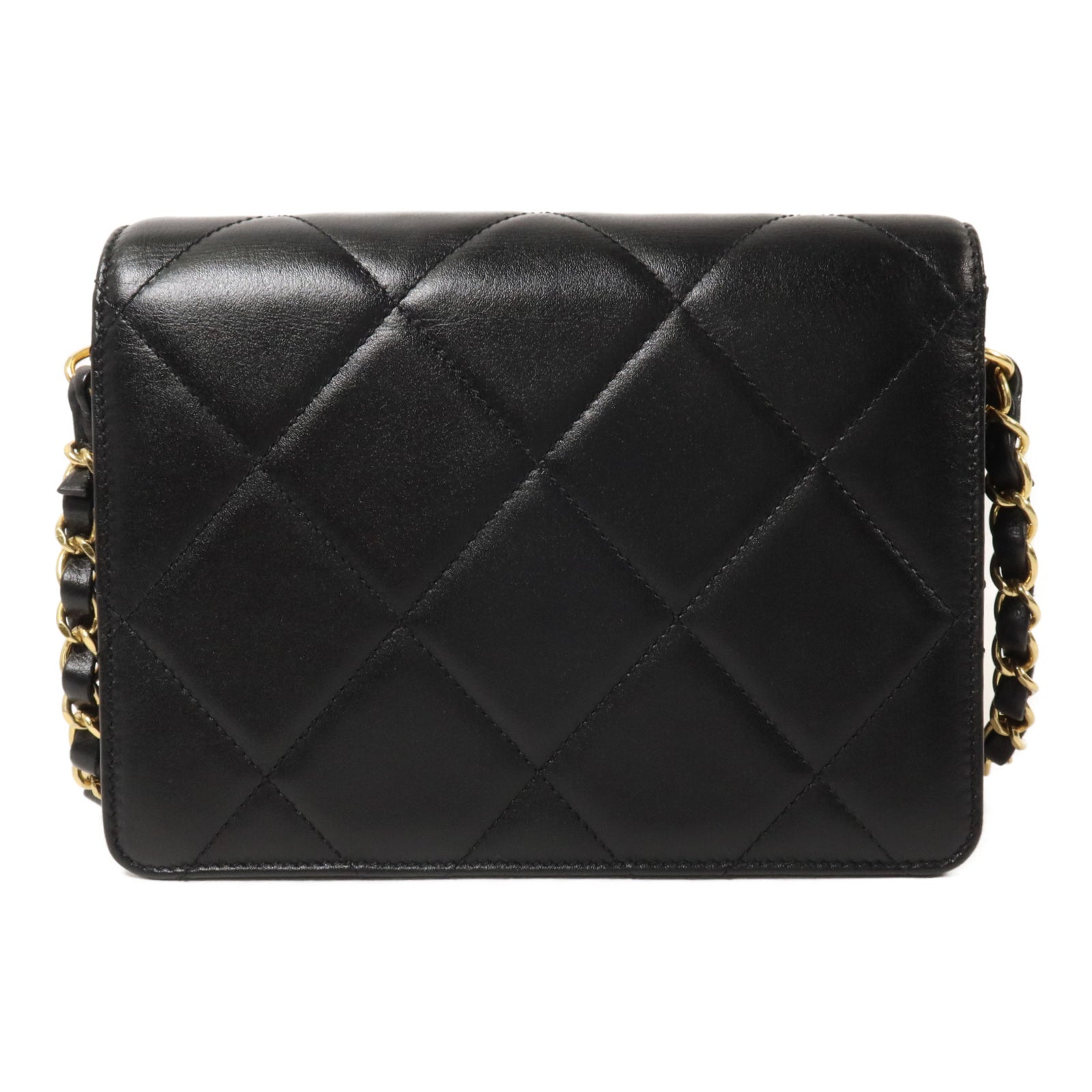 CHANEL 羊皮皮革Octagonal Buckle Mini Flap Bag鏈帶肩背袋