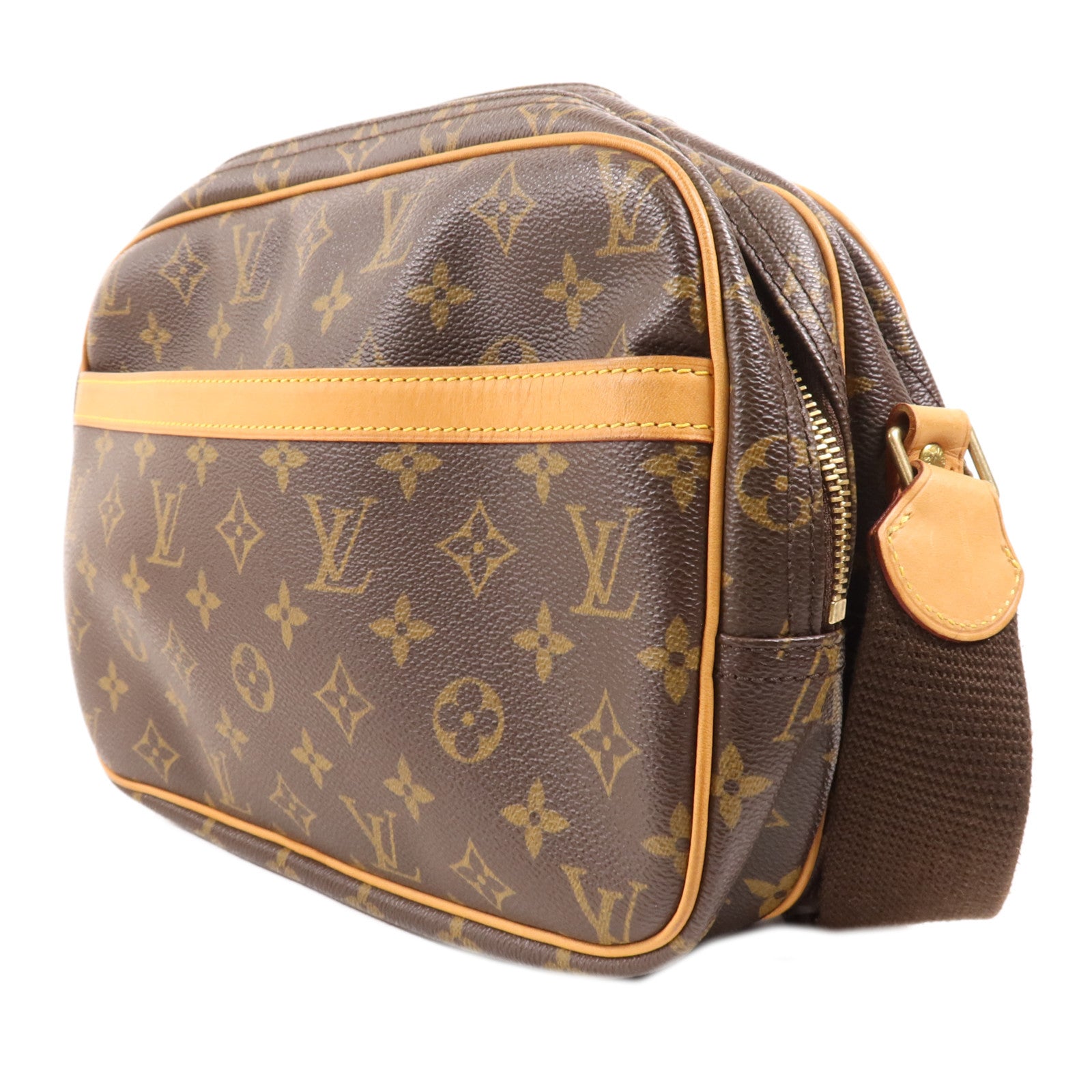 LOUIS VUITTON Monogram Reporter PM金扣肩背袋