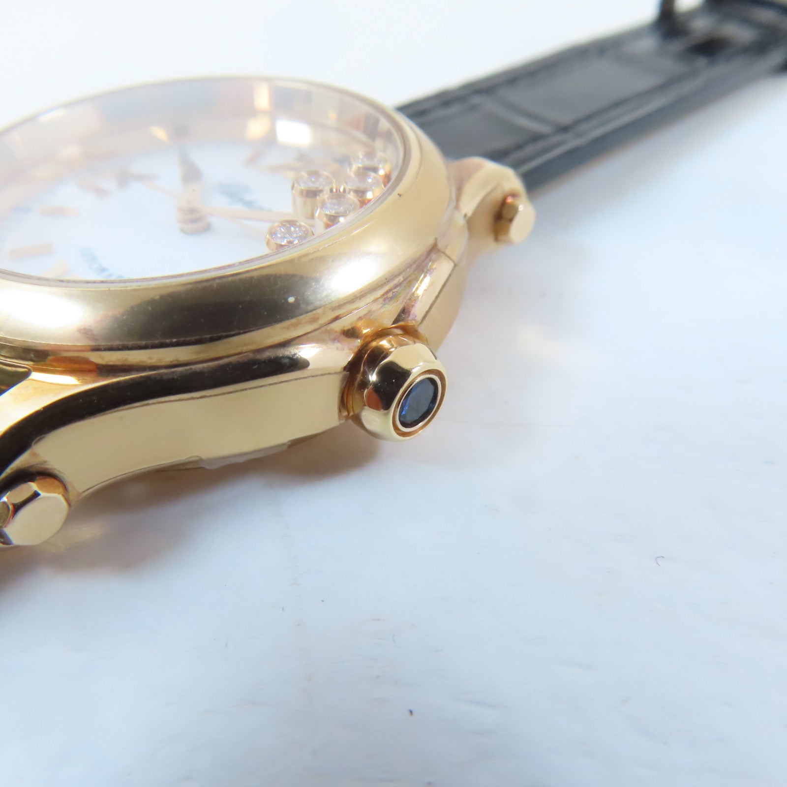 Chopard Happy Sport 18K玫瑰金/皮革帶手錶自動機芯白色