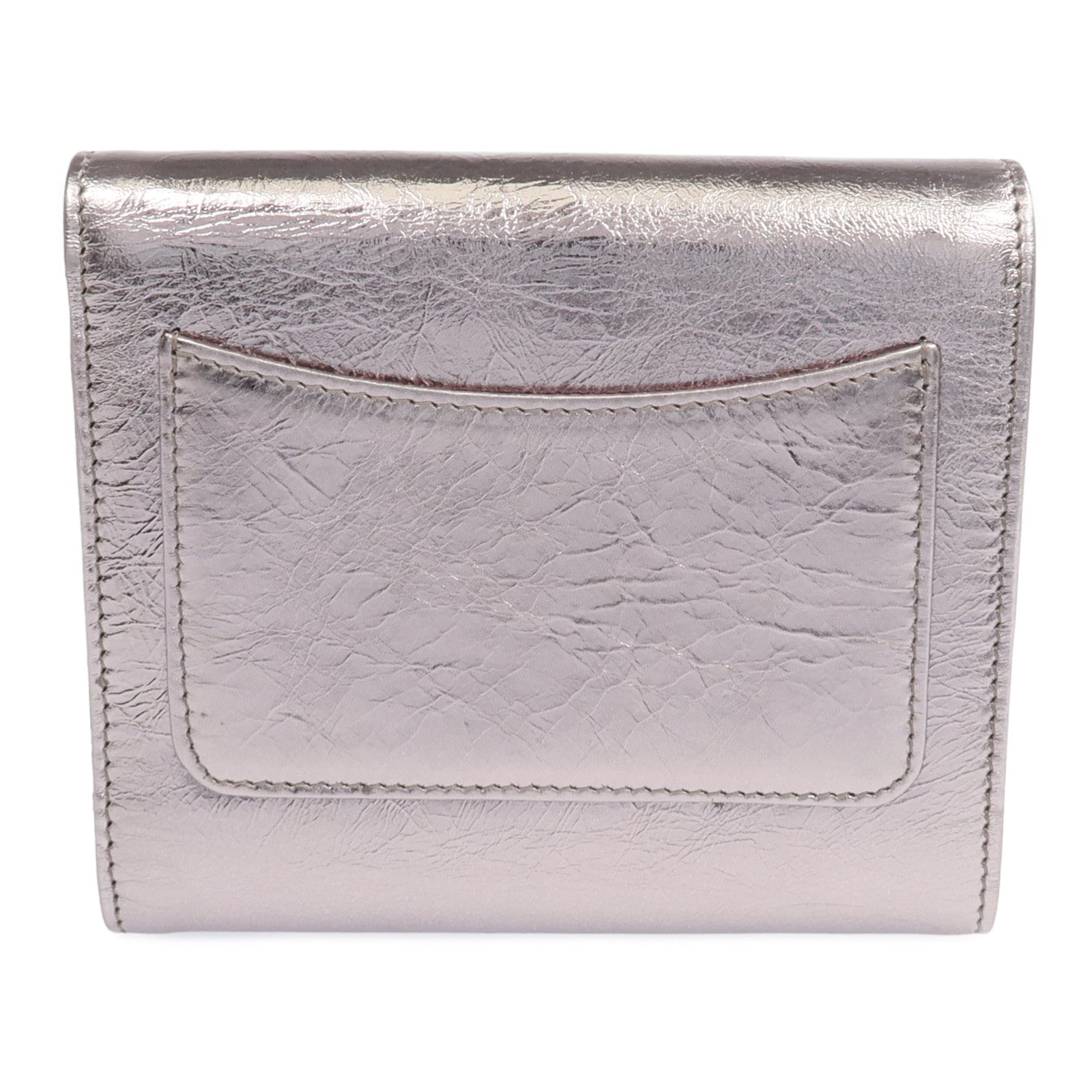 CHANEL 【激減優惠】牛皮皮革Fold Wallet銀扣錢包