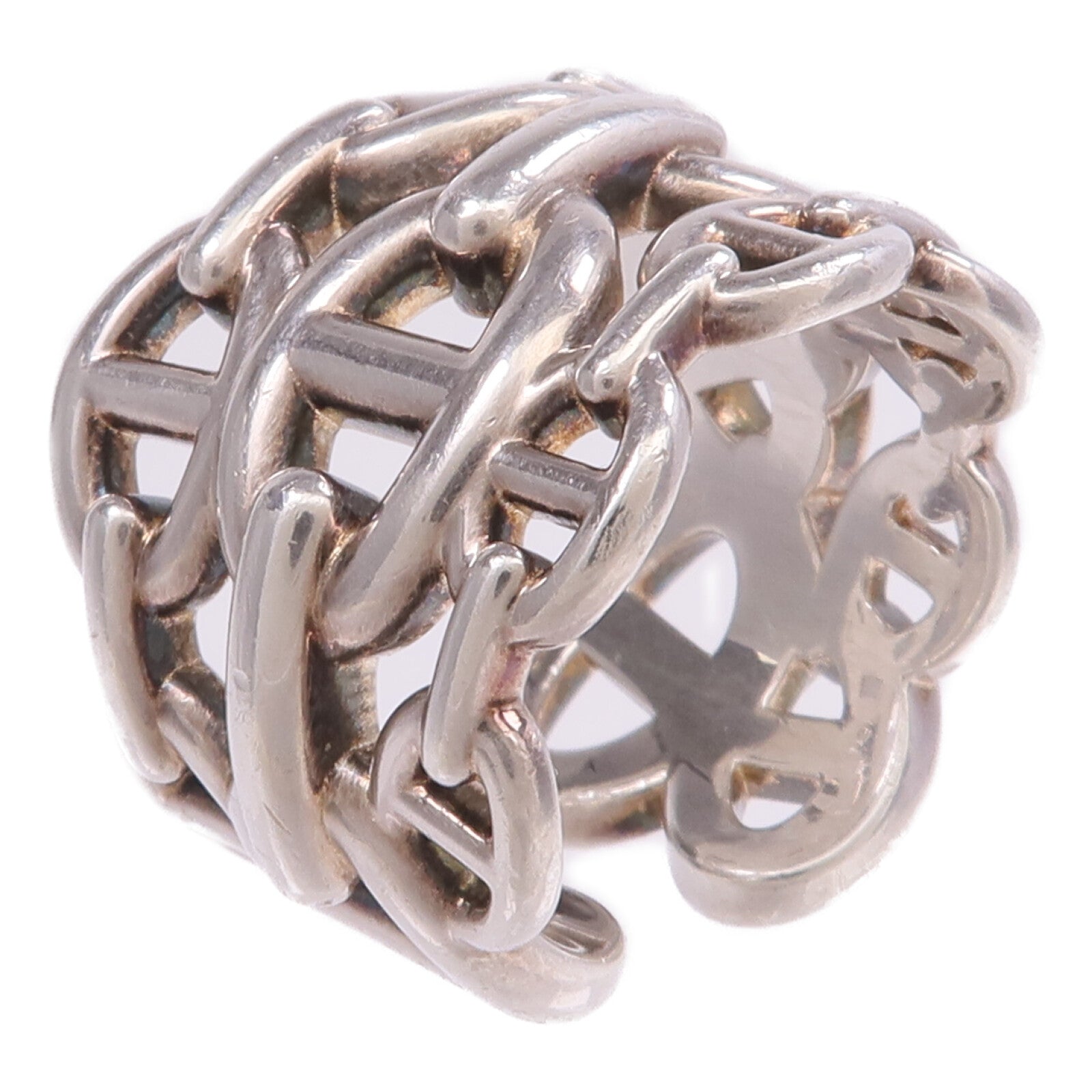 HERMES 925純銀Chaine d'ancre Enchainee Ring戒指Hermes#55/US#7