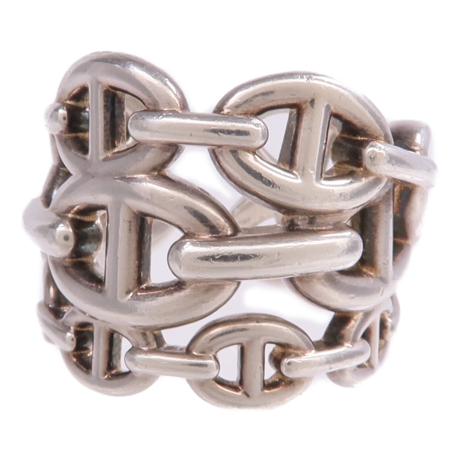 HERMES 925純銀Chaine d'ancre Enchainee Ring戒指Hermes#55/US#7