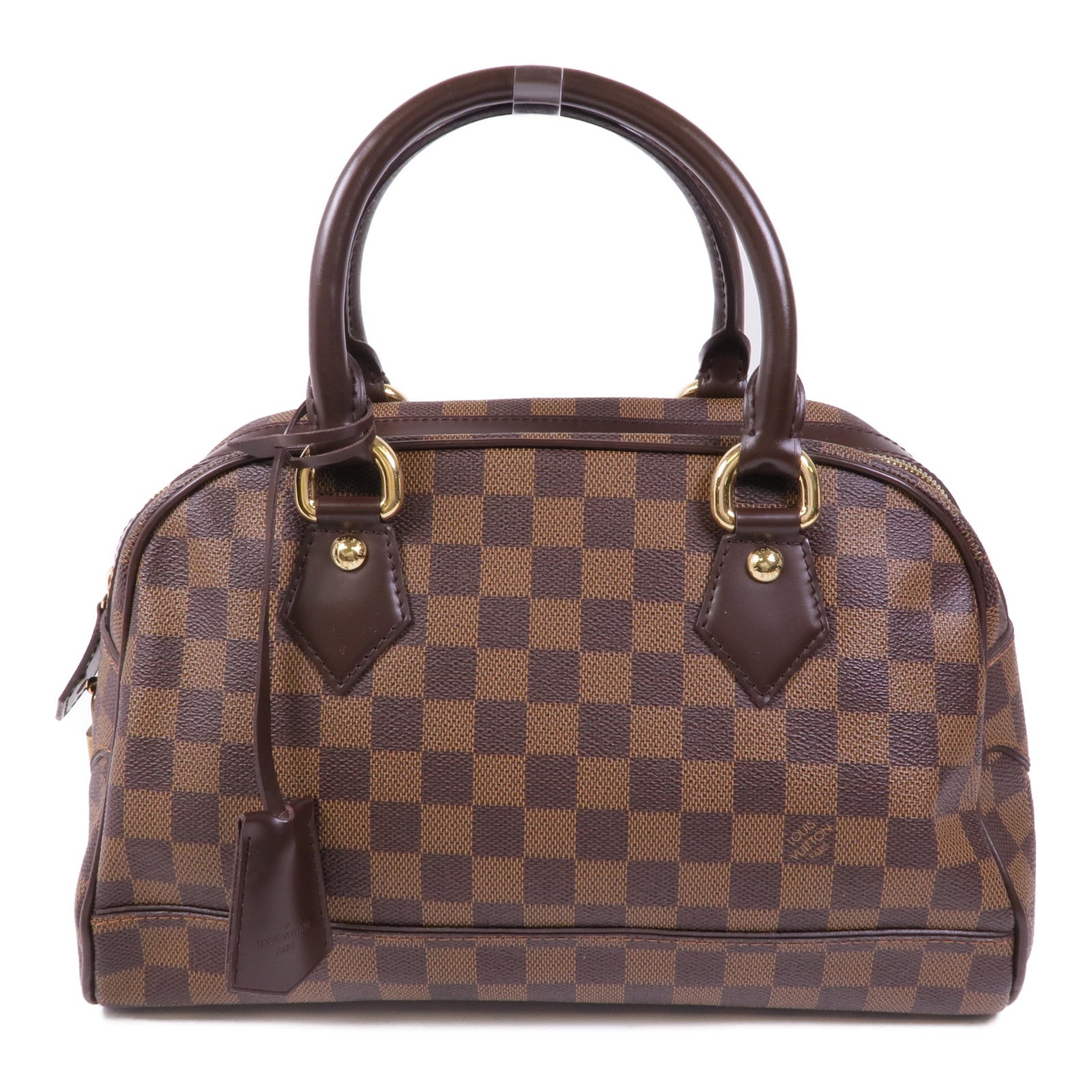 LOUIS VUITTON Damier Duomo金扣手挽袋棕色