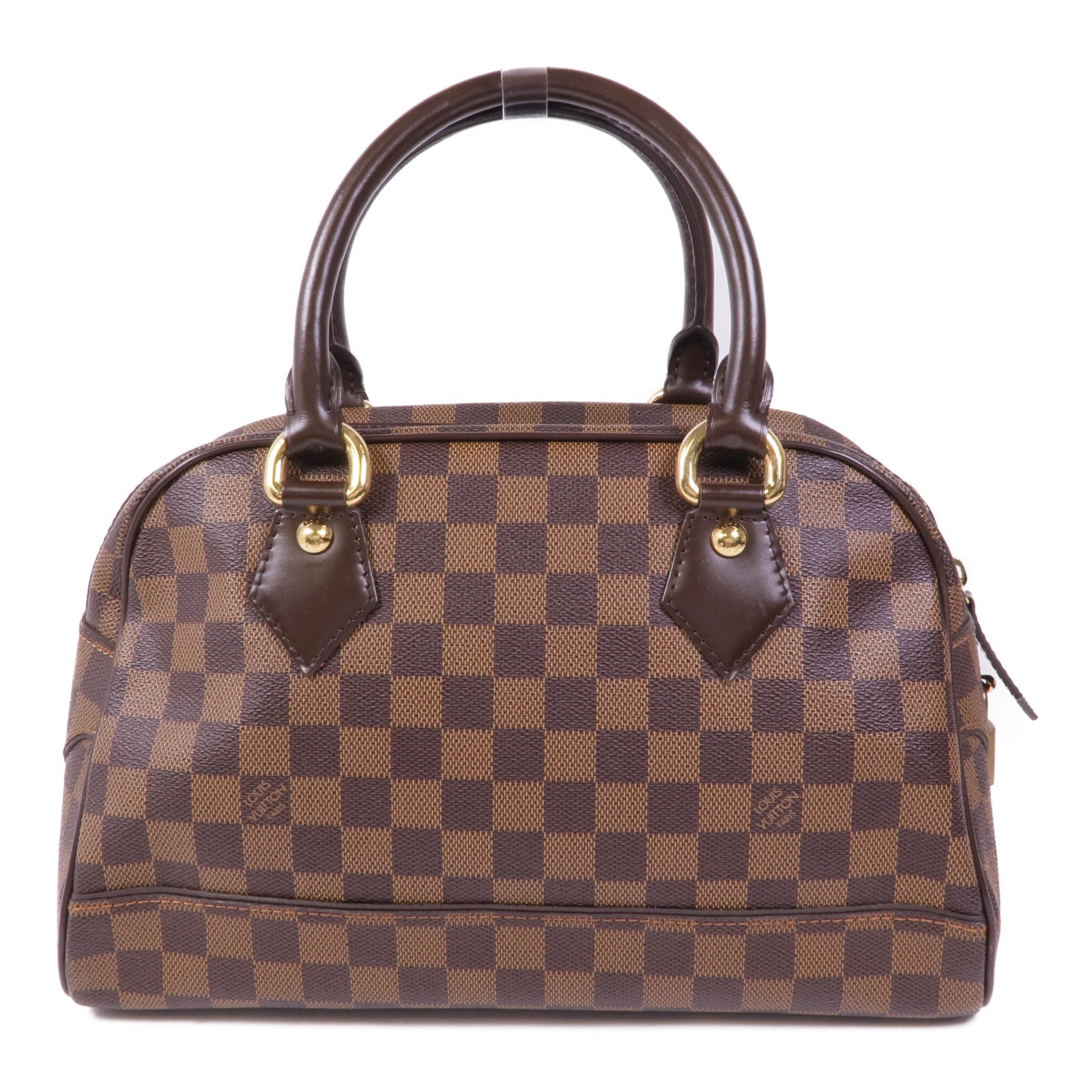 LOUIS VUITTON Damier Duomo金扣手挽袋棕色