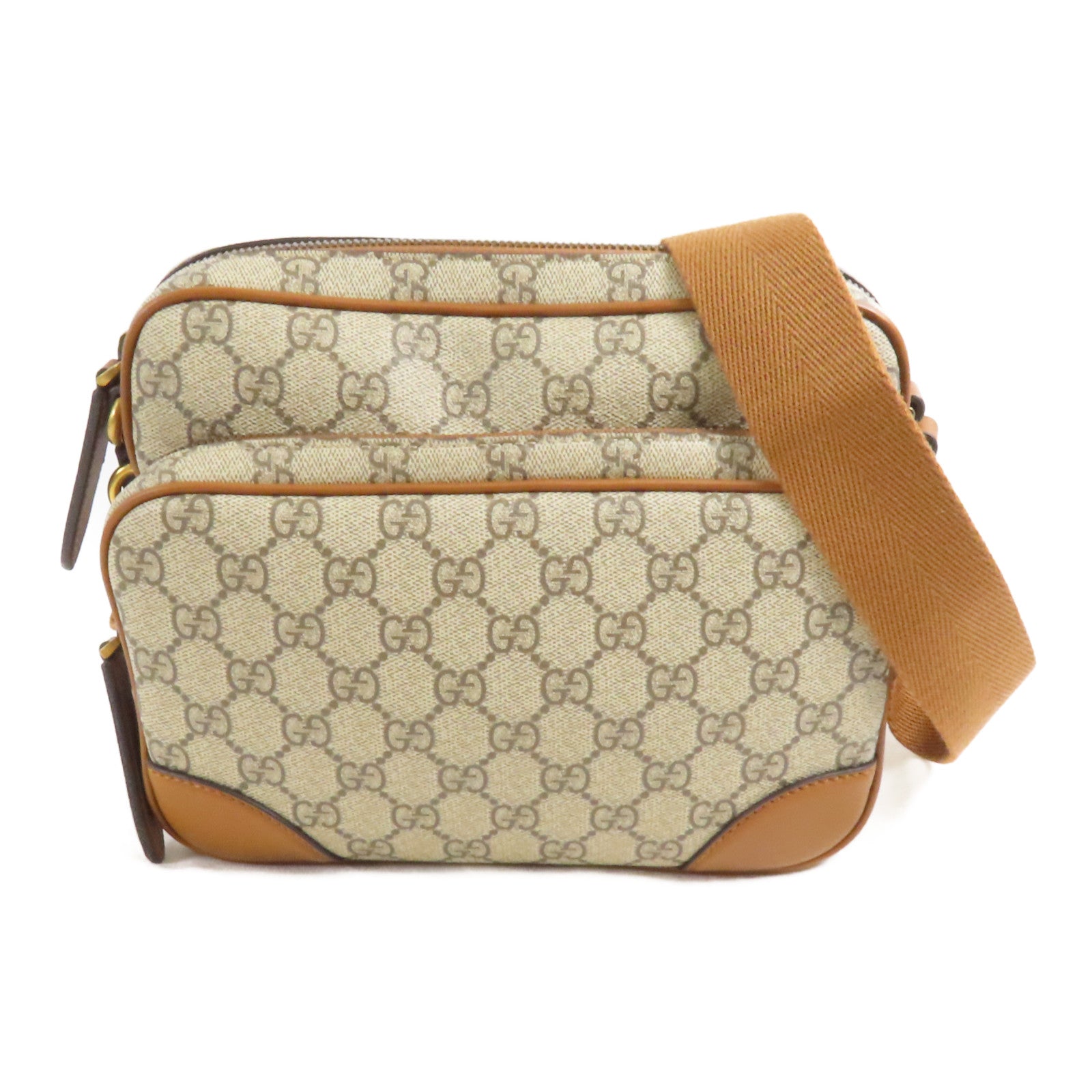 GUCCI 塗層帆布GG Emblem Medium金扣肩背袋