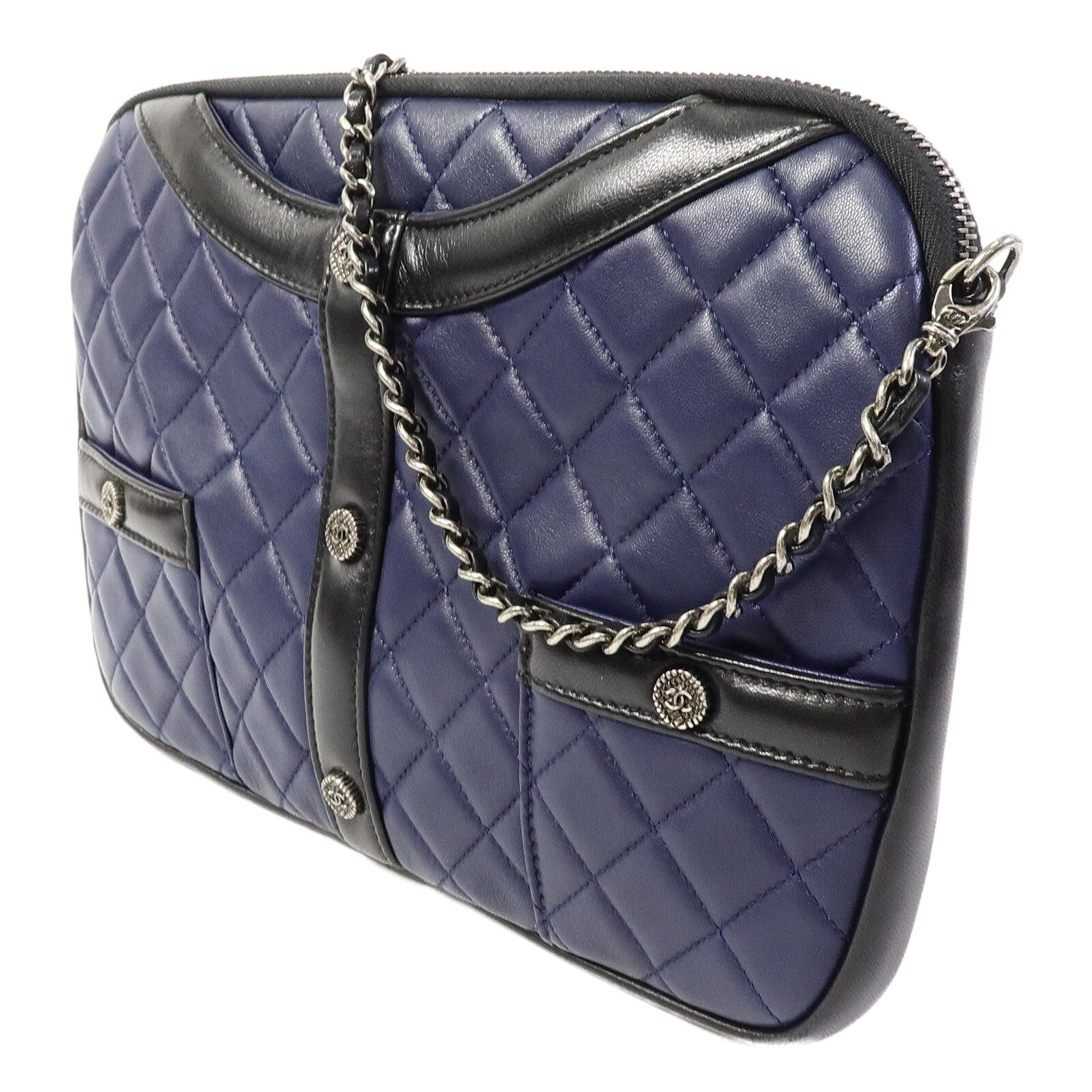 CHANEL 羊皮皮革Girl Jacket Chain Shoulder鏈帶肩背袋