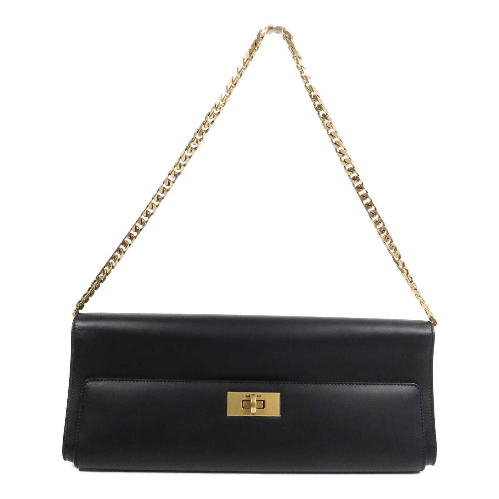 BALENCIAGA 牛皮皮革Bel Air Small Clutch On Strap鏈帶肩背袋