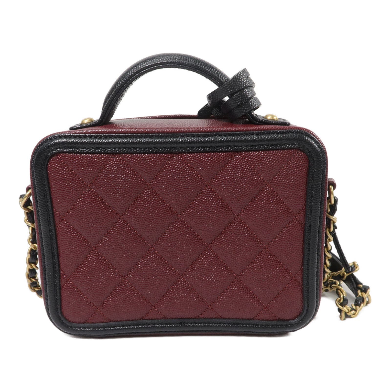 CHANEL 牛皮皮革Vanity Case鏈帶手挽肩背兩用袋