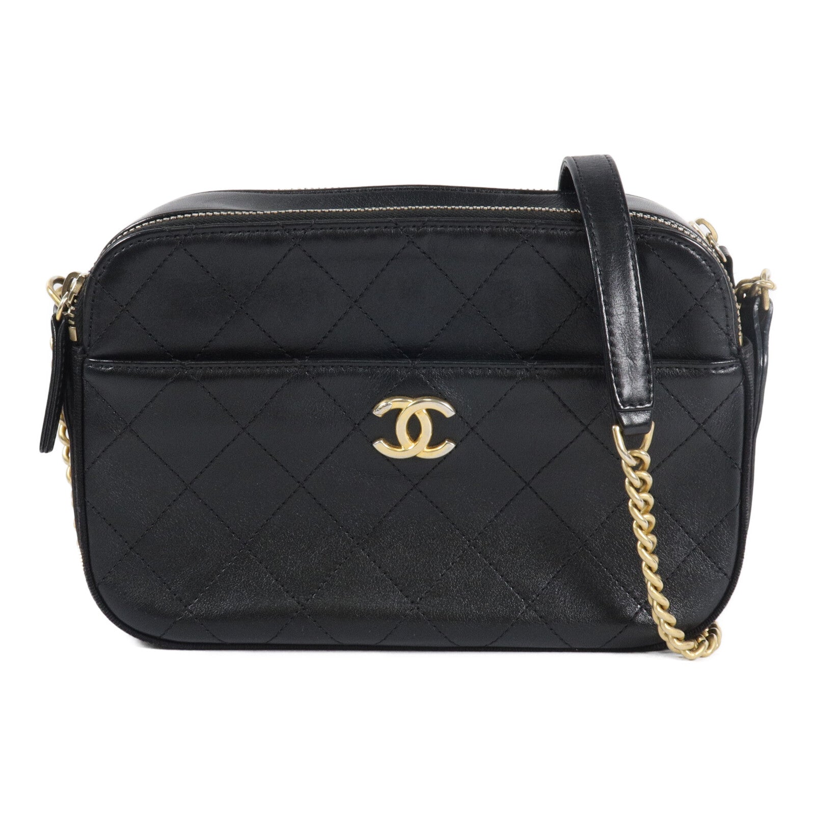 CHANEL 牛皮皮革ButtonUp Camera Bag鏈帶肩背袋