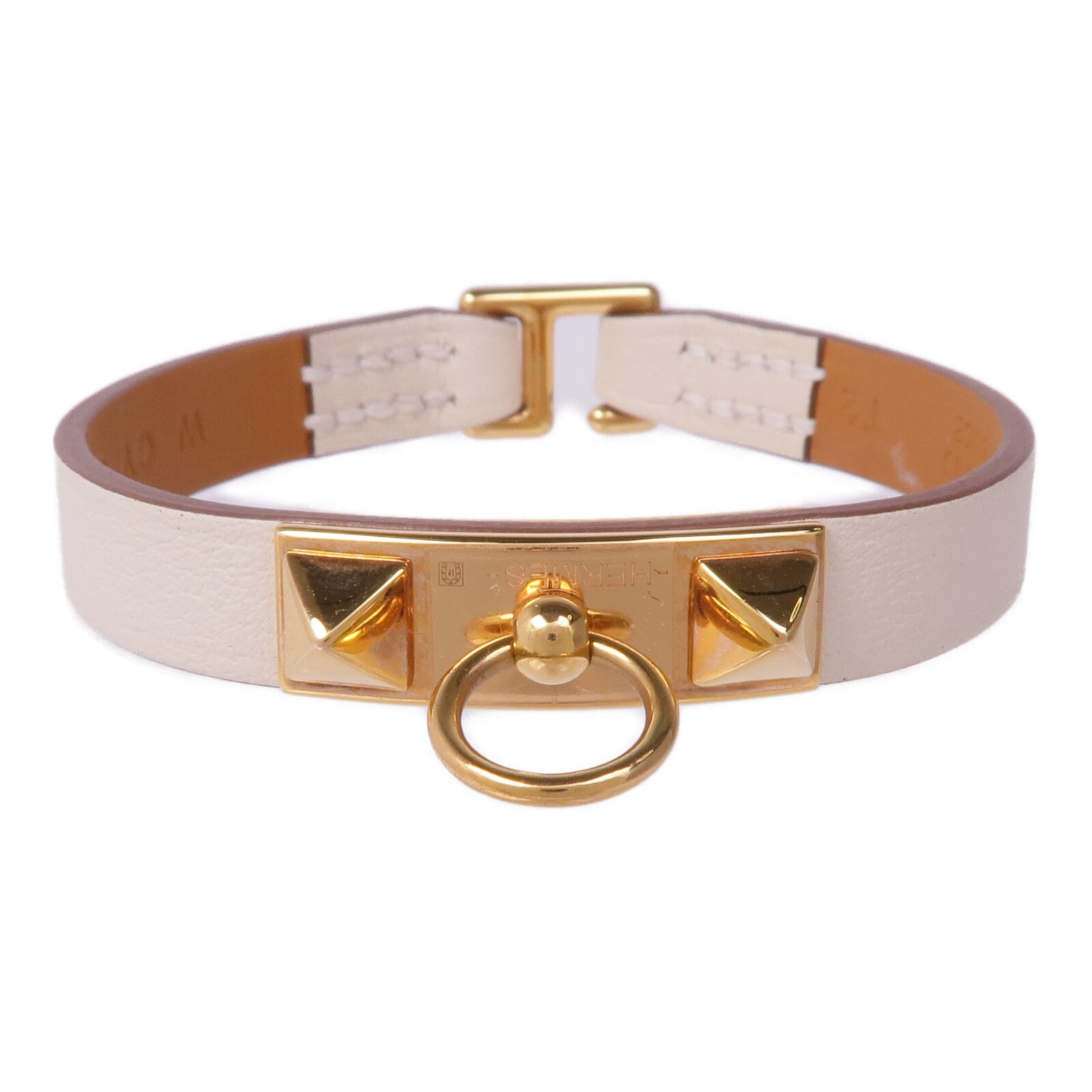 HERMES Swift皮革Rivale Mini Bracelet金扣手帶