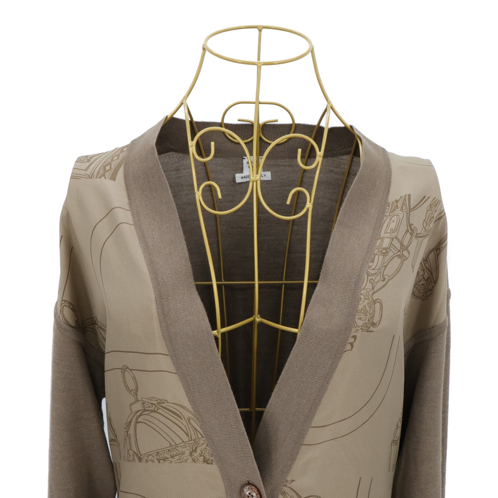 HERMES Long-Sleeve Twillaine Cardigan針織