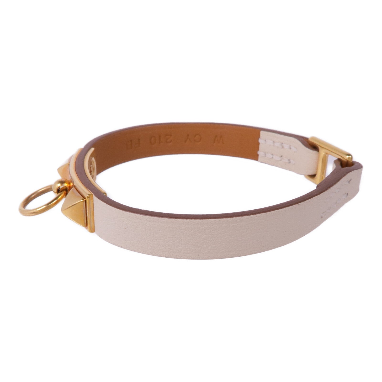 HERMES Swift皮革Rivale Mini Bracelet金扣手帶