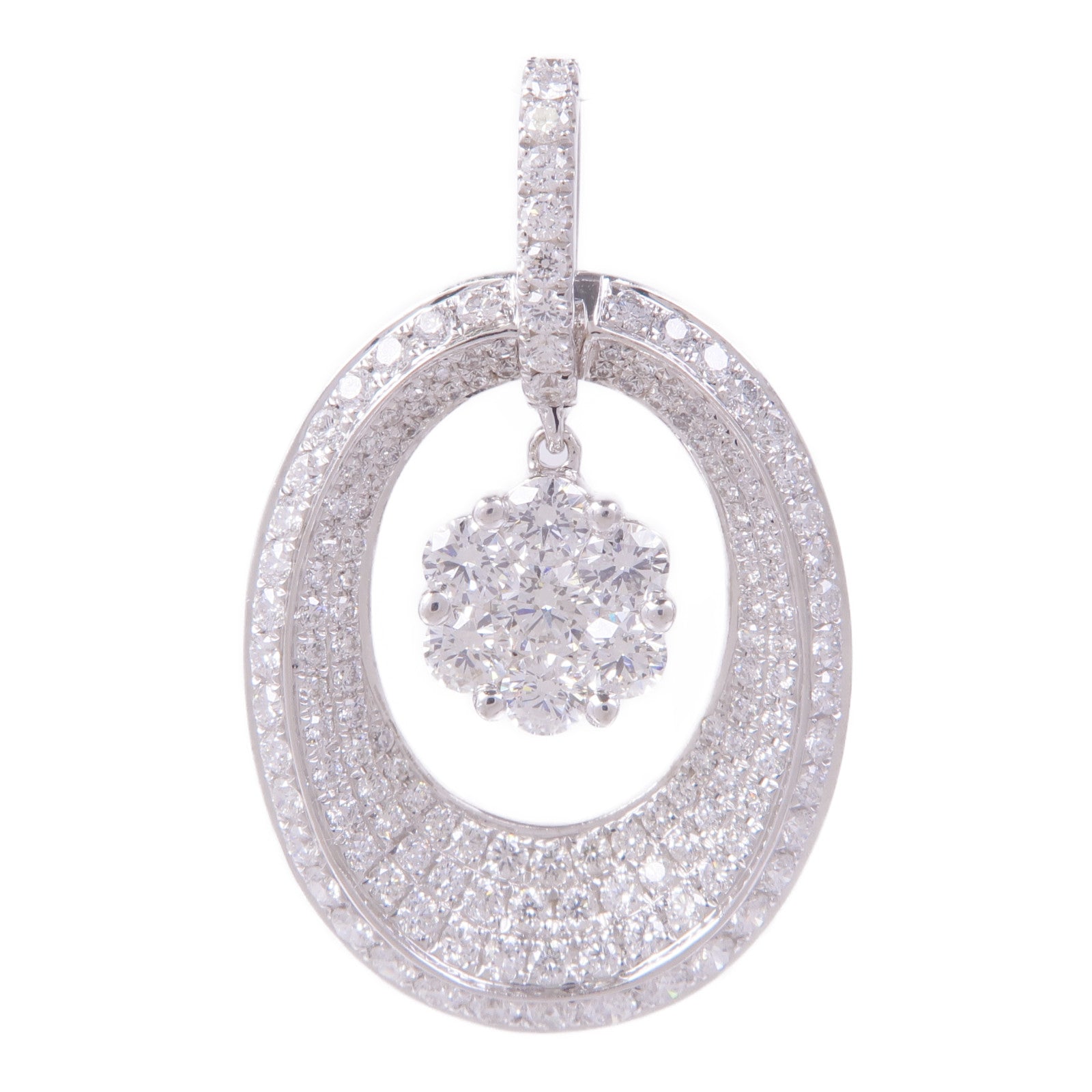 JEWELRY 18K白金Diamond Pendant Top鑽石吊墜